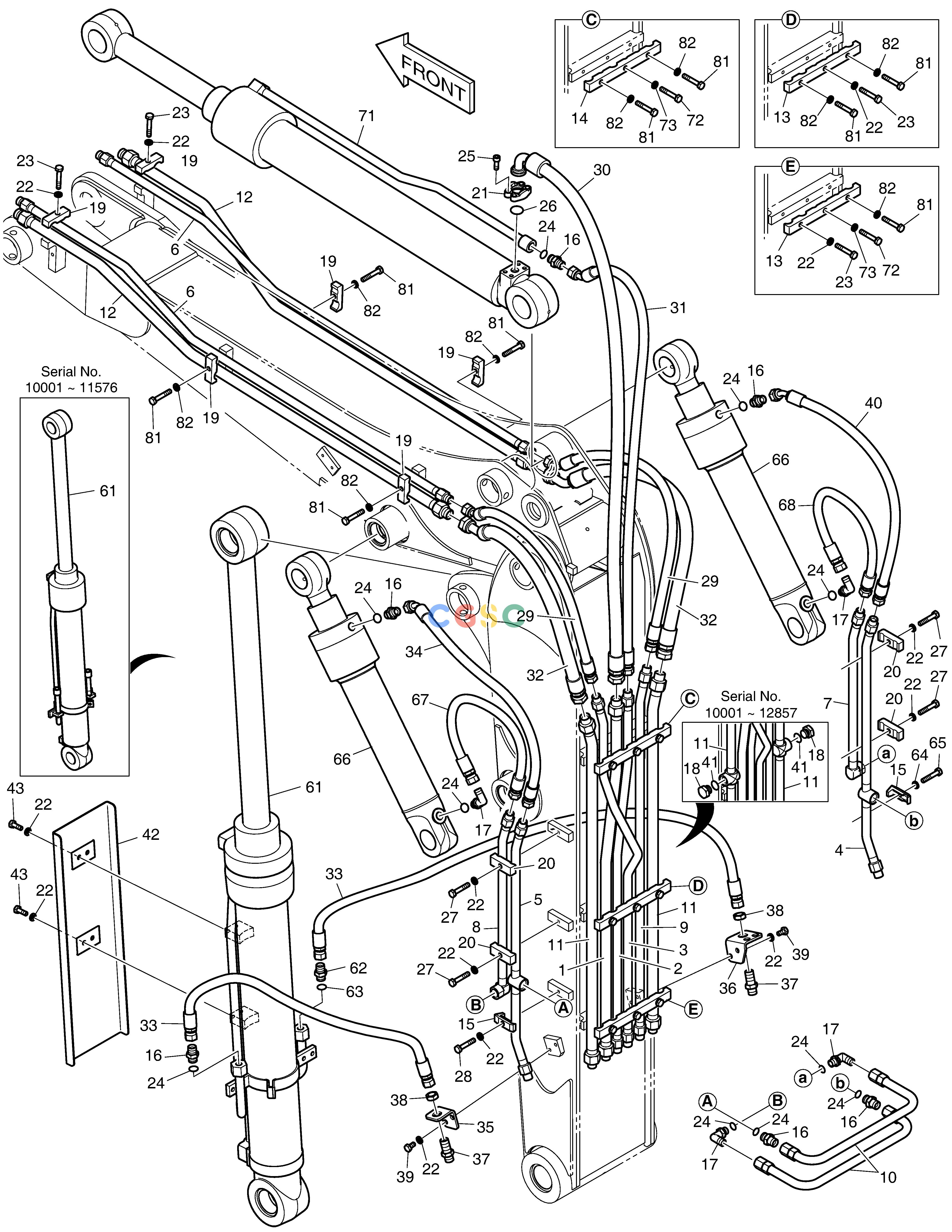 斗山零件查询ARTI. BOOM PIPING E80 Doosan parts catalog online