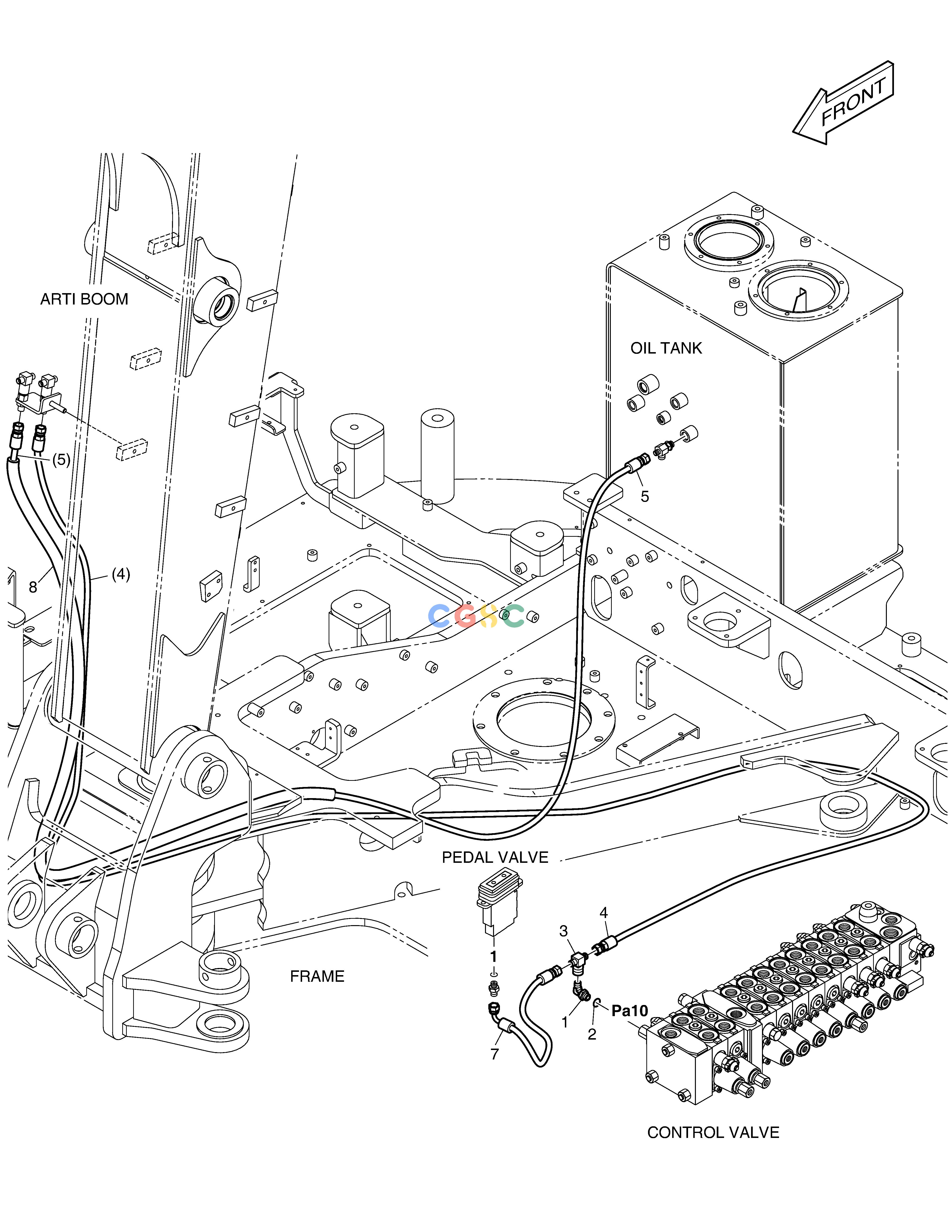 斗山零件查询PILOT PIPING - LOCK VALVE(ARTI.) E80 Doosan parts catalog online