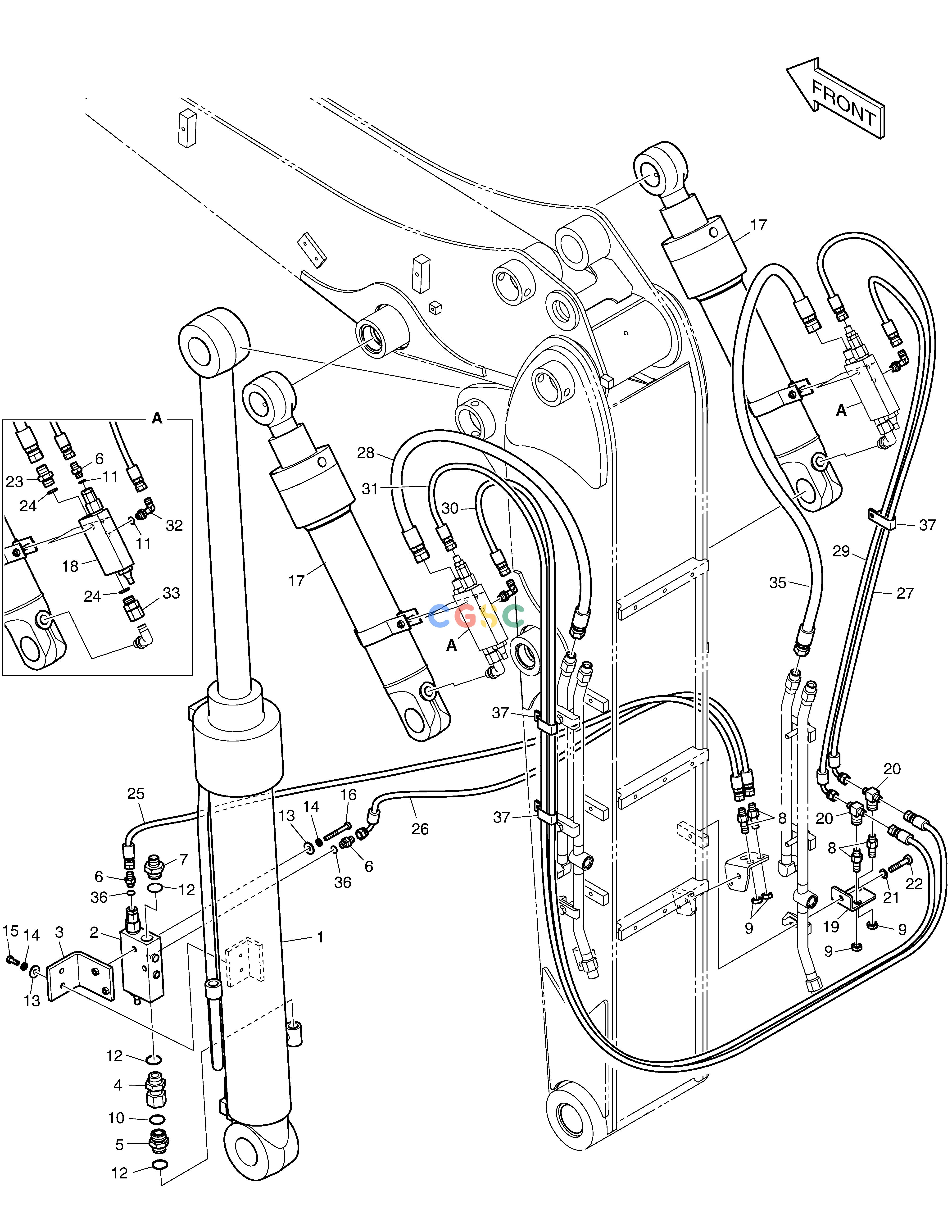 斗山零件查询BOOM PIPING - LOCK VALVE(ARTI.) E80 Doosan parts catalog online