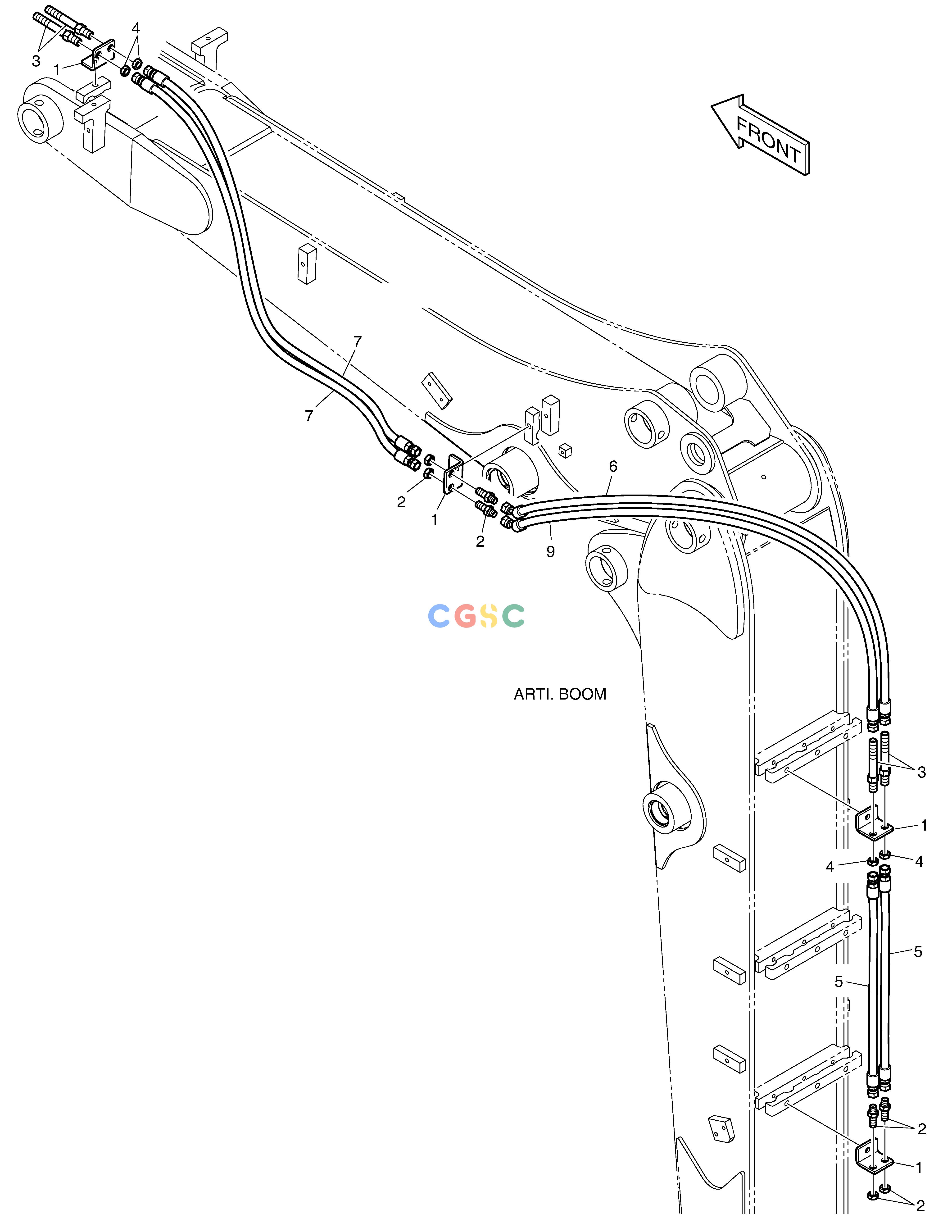 斗山零件查询BOOM PIPING - QUICK CLAMP(ARTI.) E80 Doosan parts catalog online