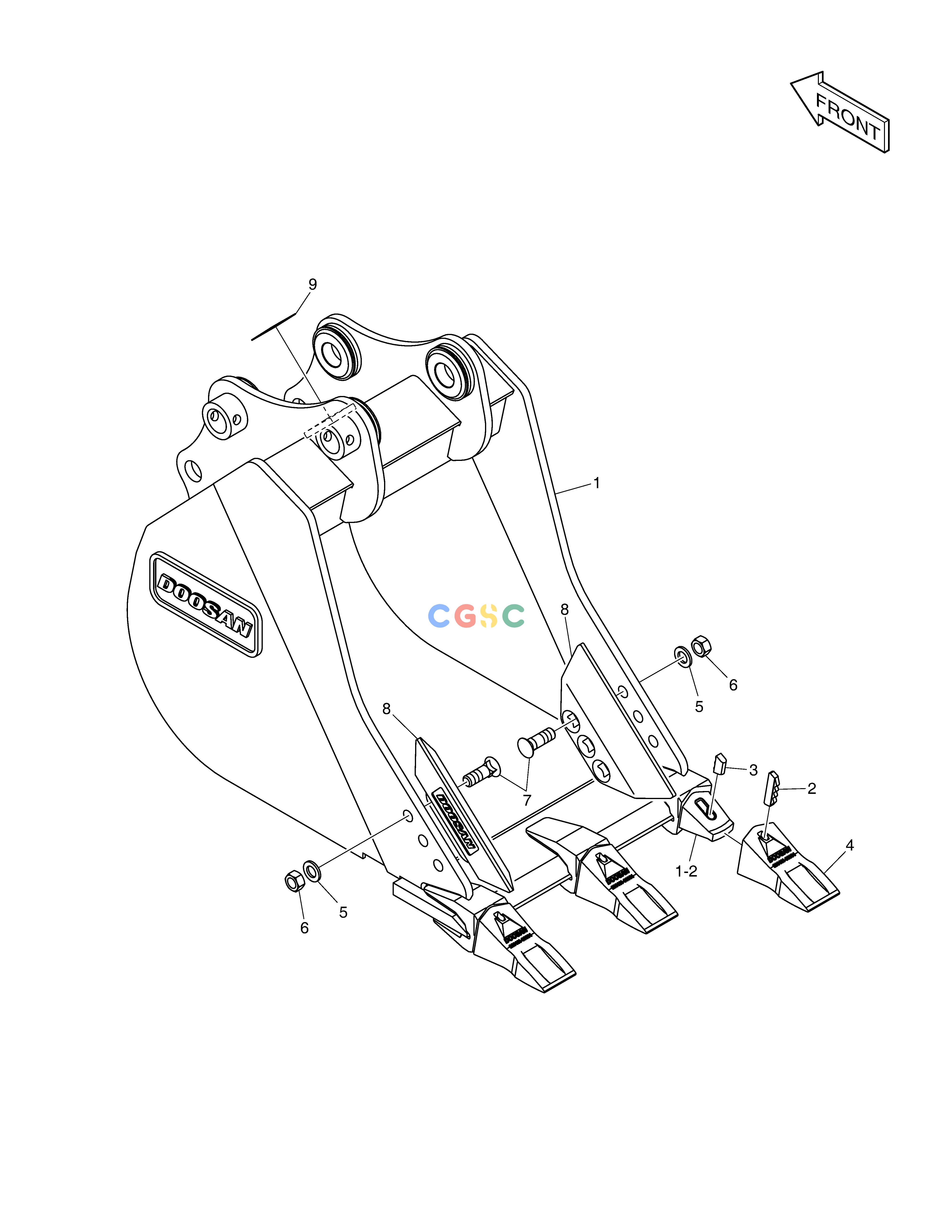 斗山零件查询BUCKET ASS´Y - 0.20m³ - G CLASS E80 Doosan parts catalog online