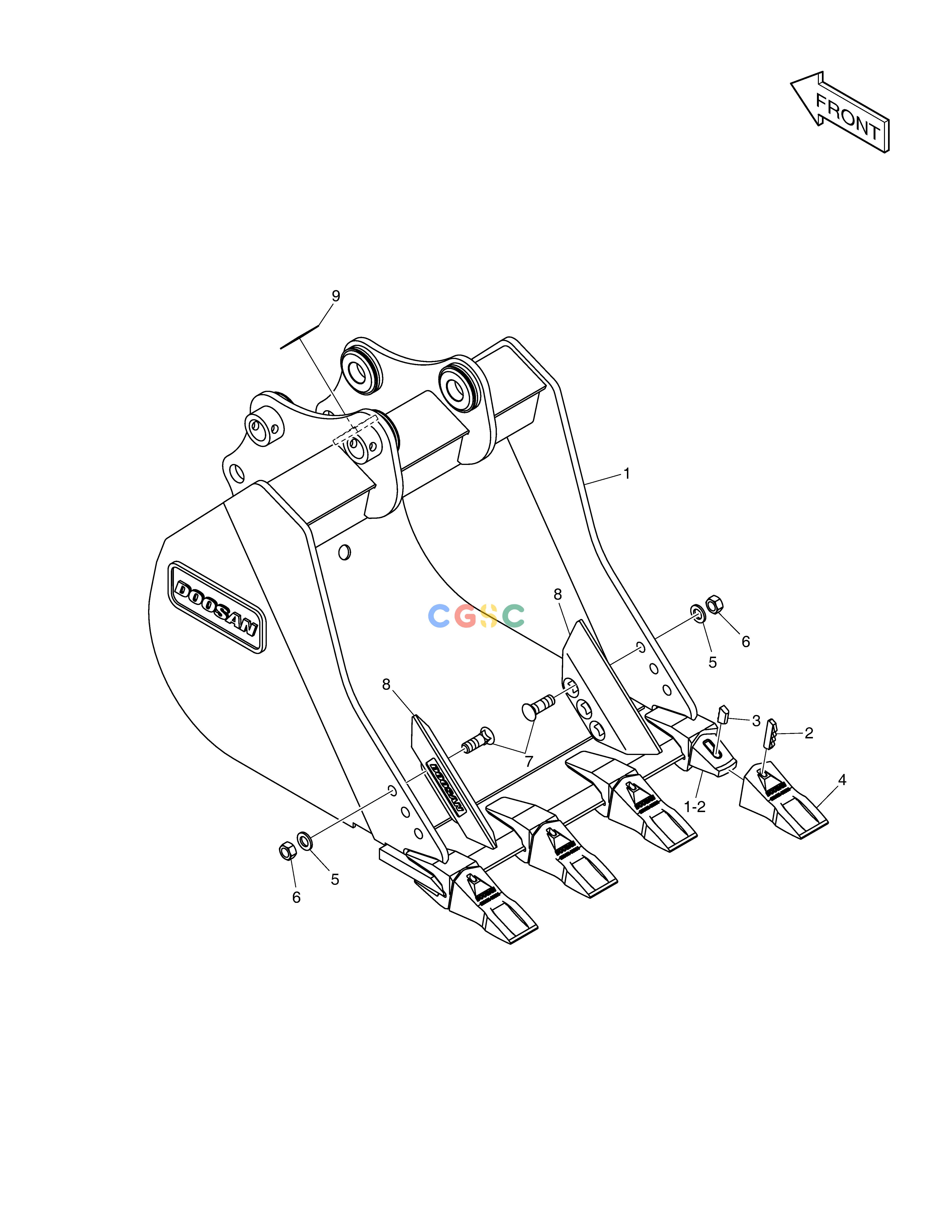 斗山零件查询BUCKET ASS´Y - 0.28m³ - G CLASS E80 Doosan parts catalog online