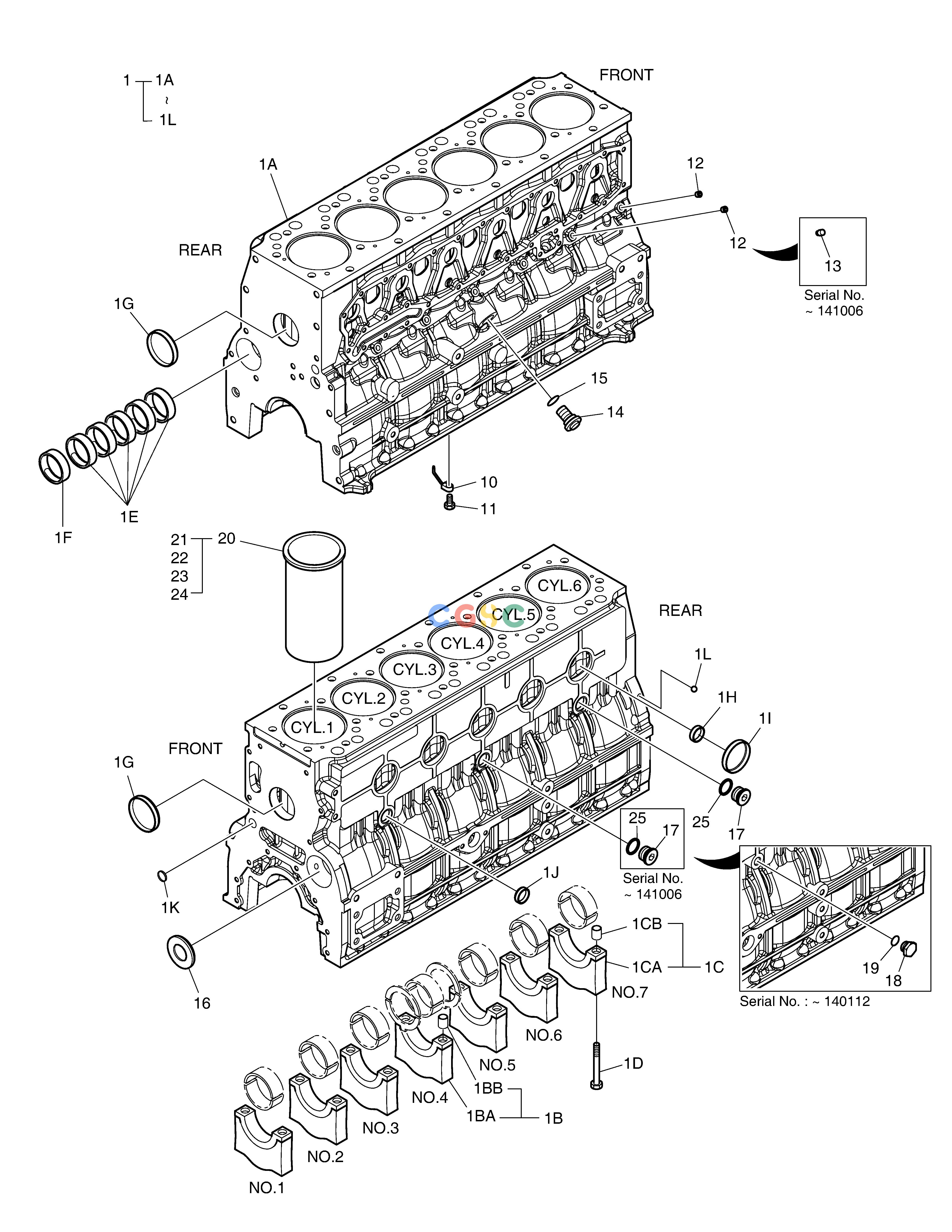 斗山零件查询CYLINDER BLOCK DX225LC (S/N 5433~) Doosan parts catalog online