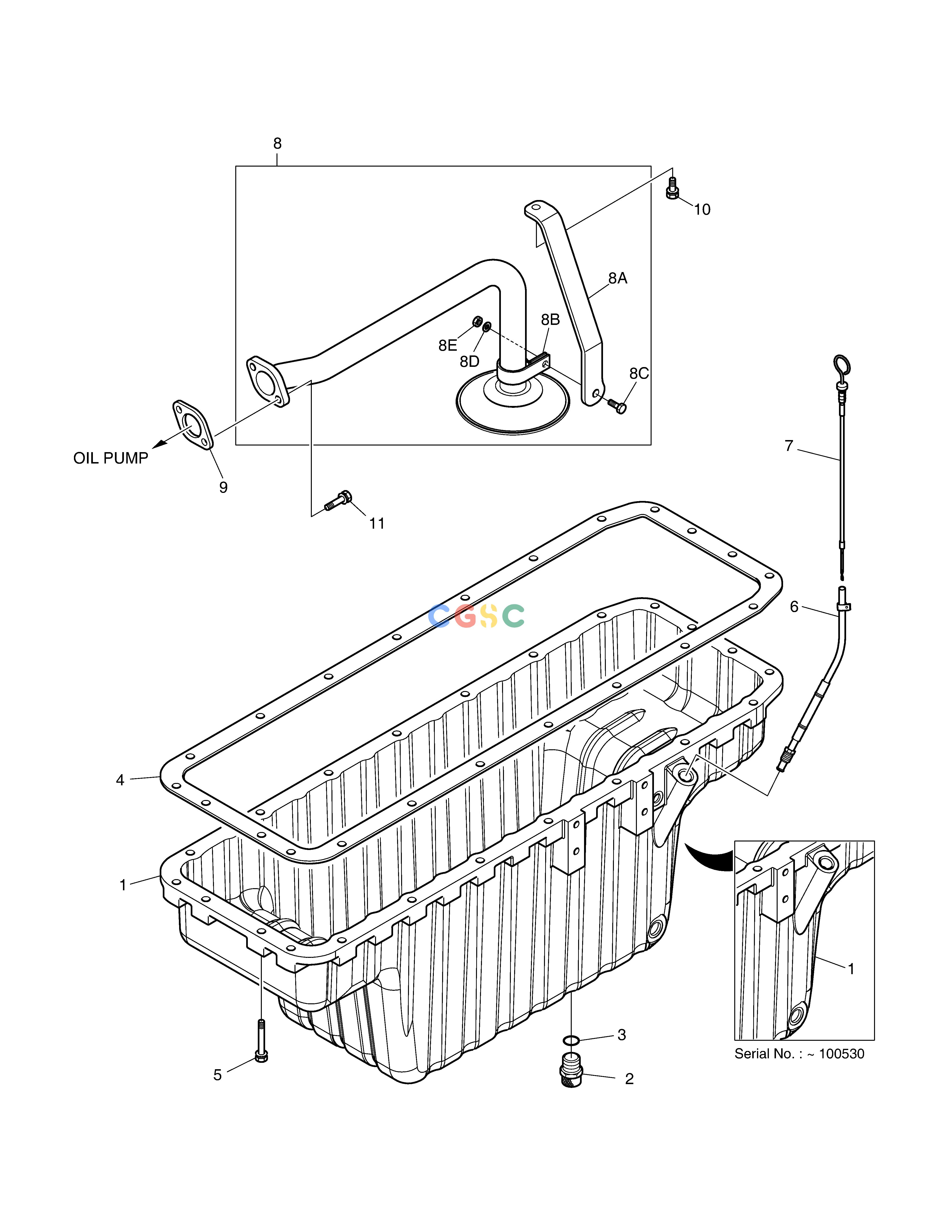 斗山零件查询OIL PAN DX225LC (S/N 5433~) Doosan parts catalog online