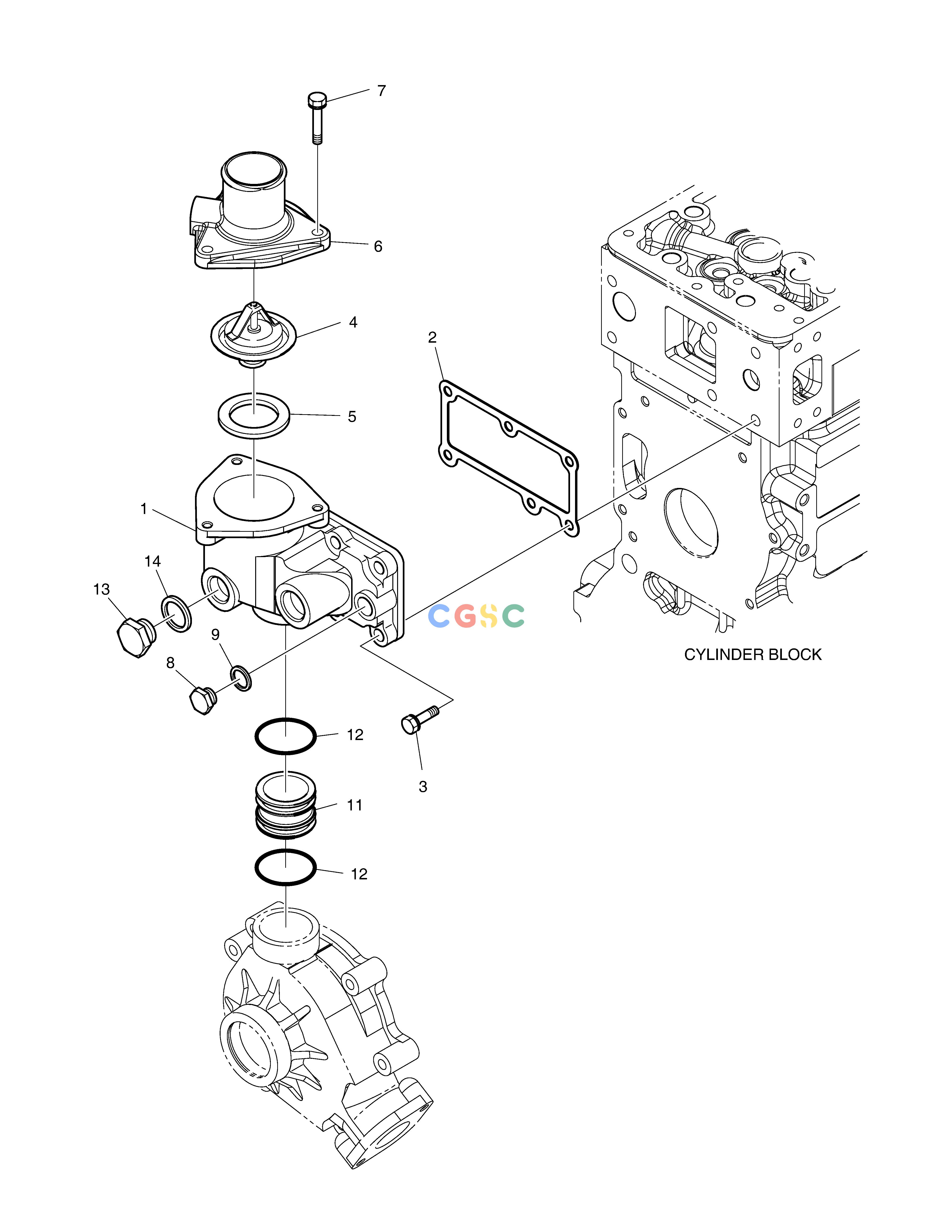 斗山零件查询THERMOSTAT DX225LC (S/N 5433~) Doosan parts catalog online