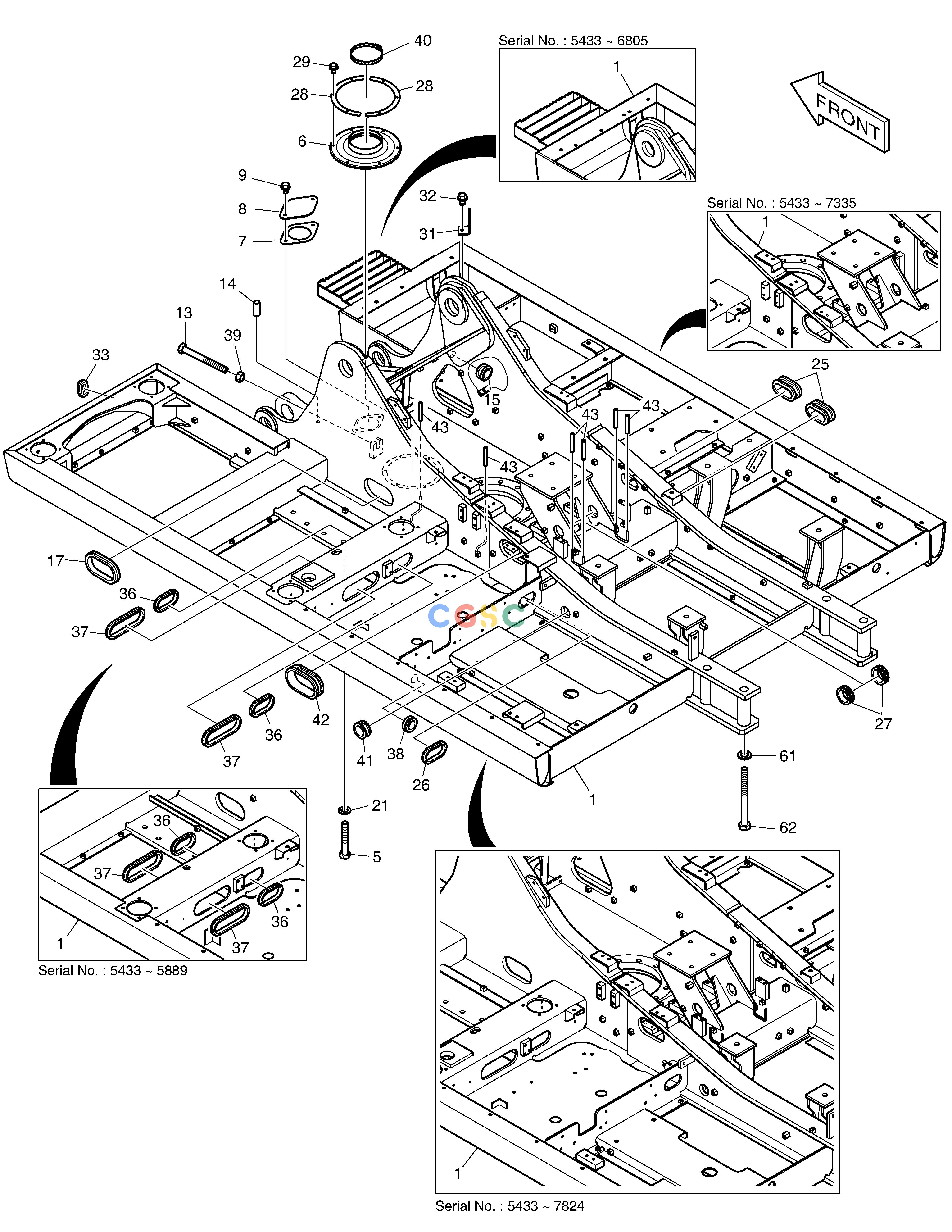 斗山零件查询MAIN FRAME DX225LC (S/N 5433~) Doosan parts catalog online