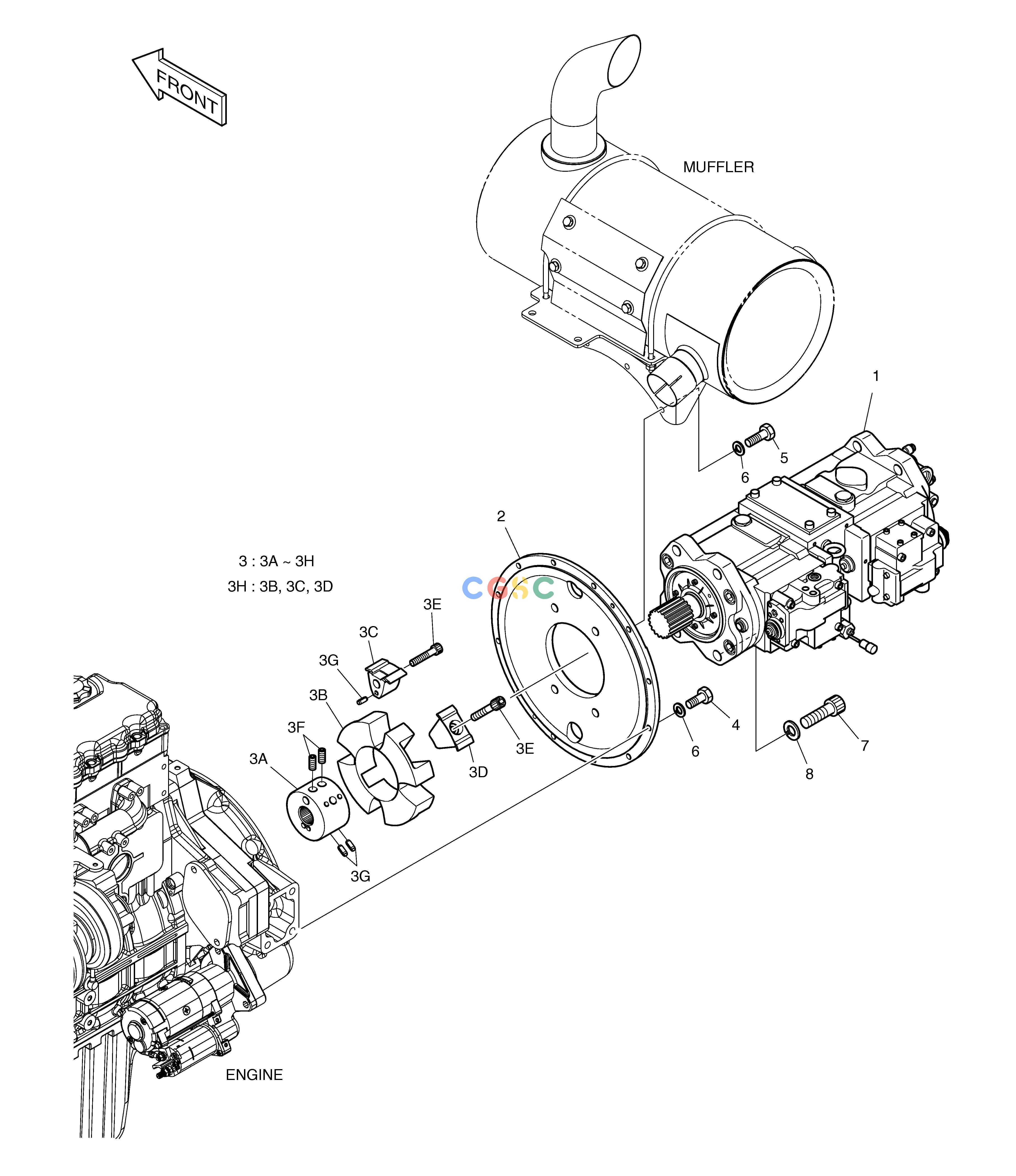 斗山零件查询PUMP MOUNTING DX225LC (S/N 5433~) Doosan parts catalog online