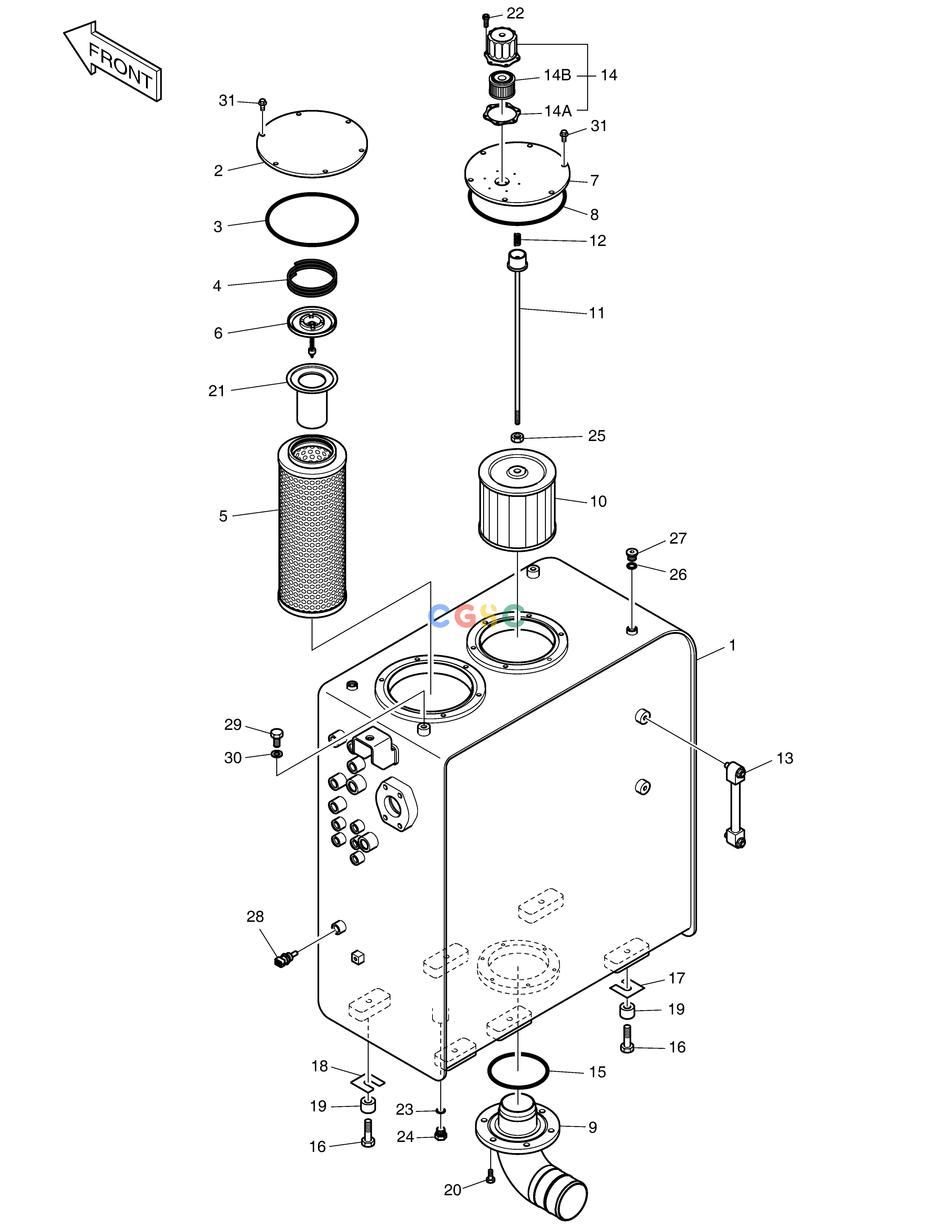 斗山零件查询OIL TANK DX225LC (S/N 5433~) Doosan parts catalog online