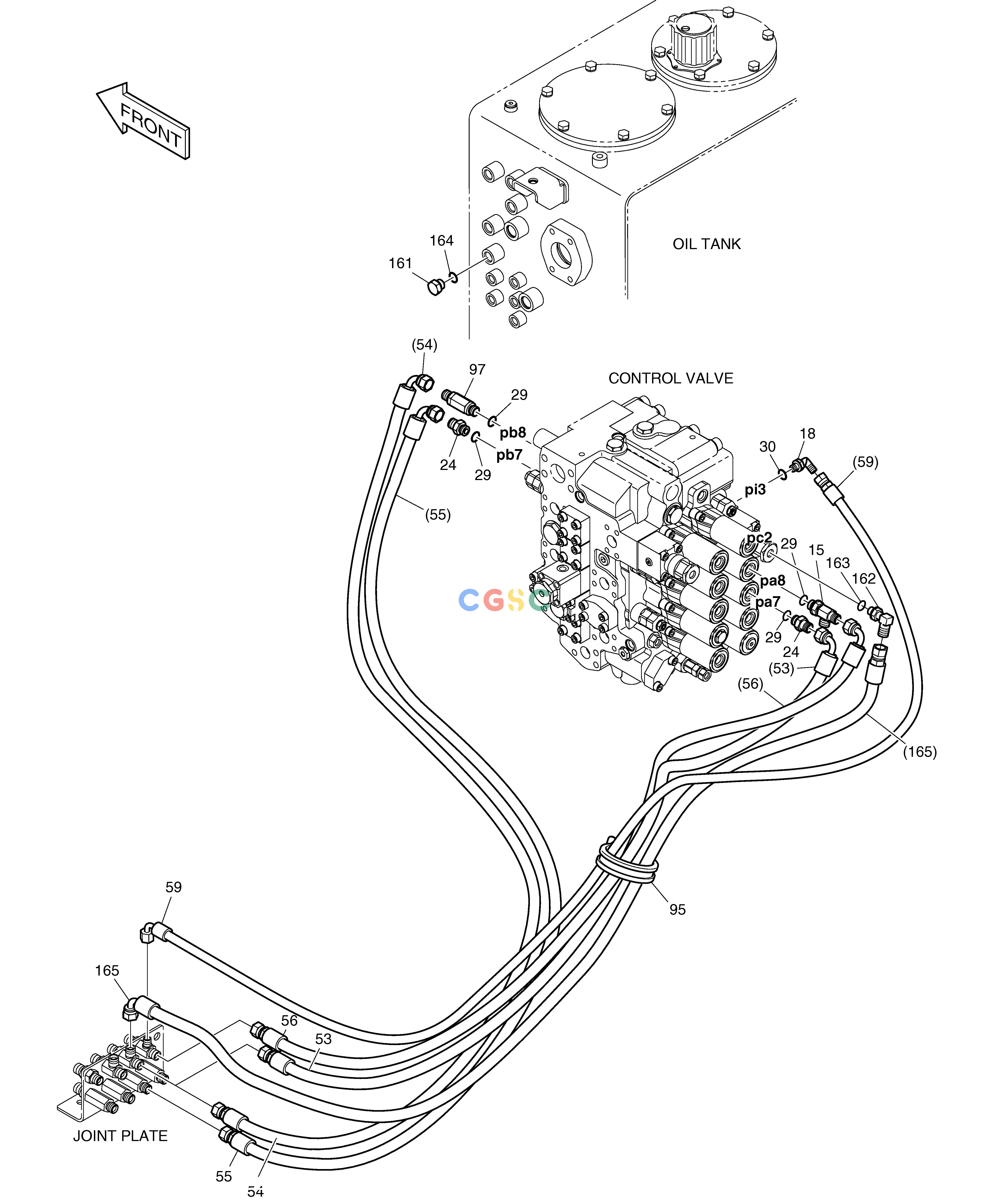 斗山零件查询PILOT PIPING(4) DX225LC (S/N 5433~) Doosan parts catalog online