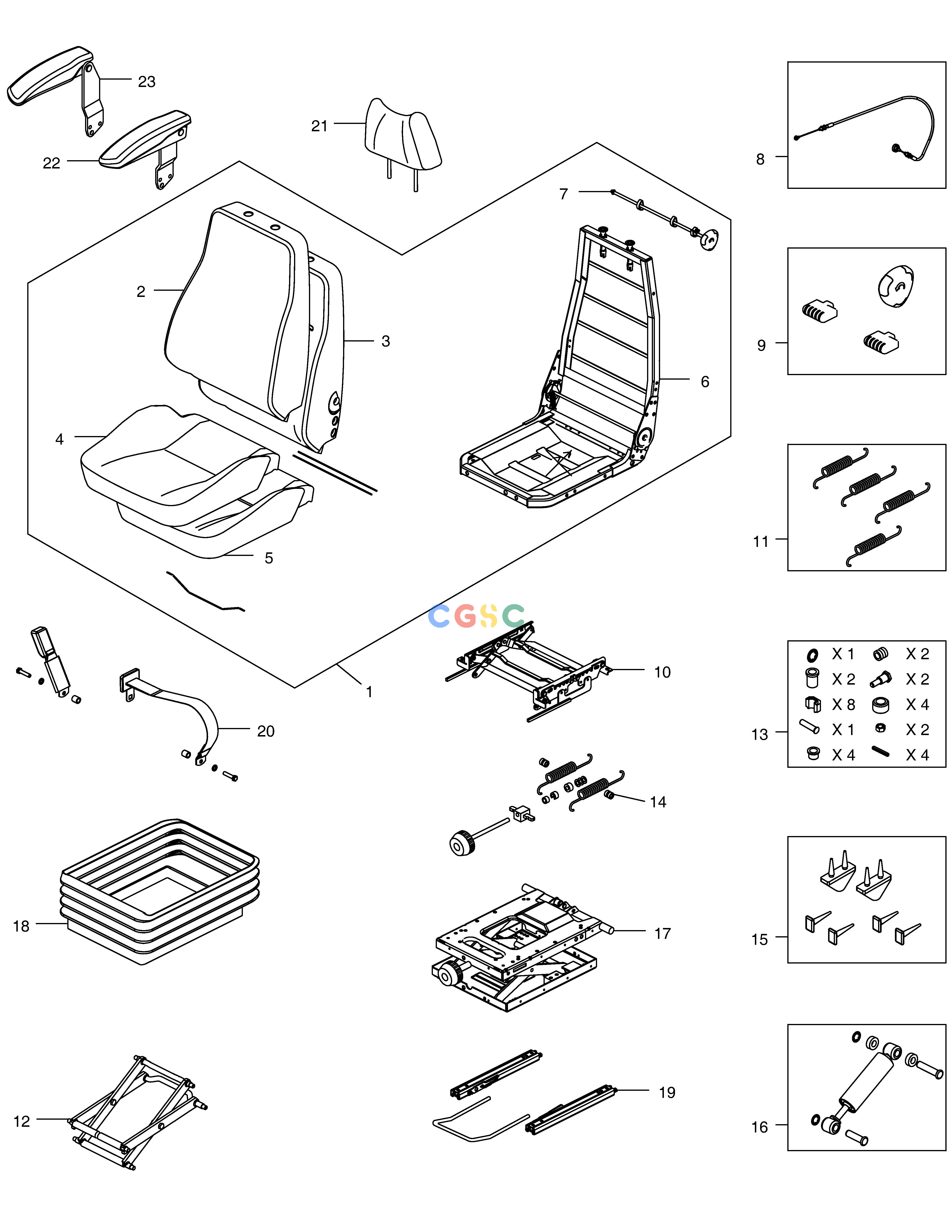 斗山零件查询SEAT DX225LC (S/N 5433~) Doosan parts catalog online