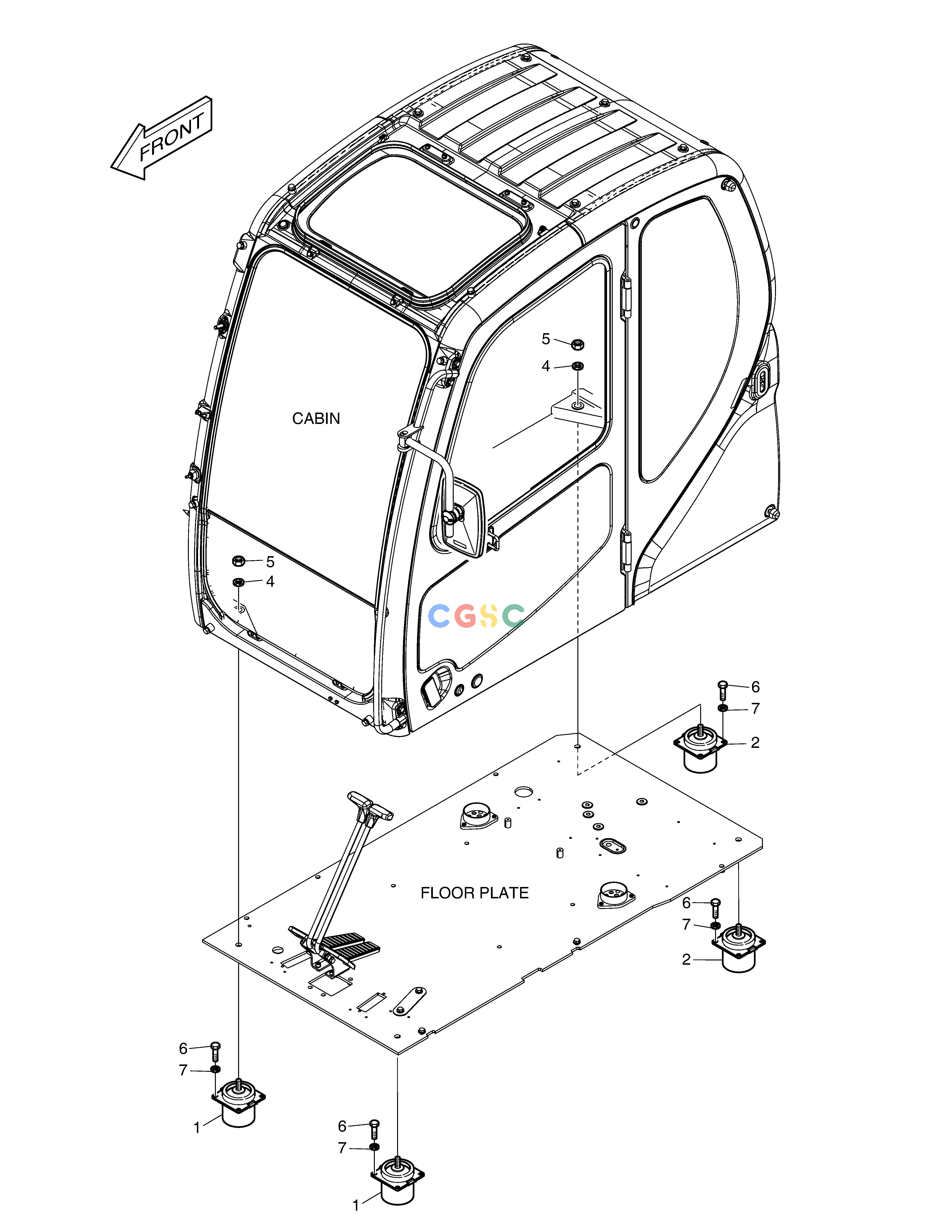斗山零件查询CABIN MOUNTING DX225LC (S/N 5433~) Doosan parts catalog online