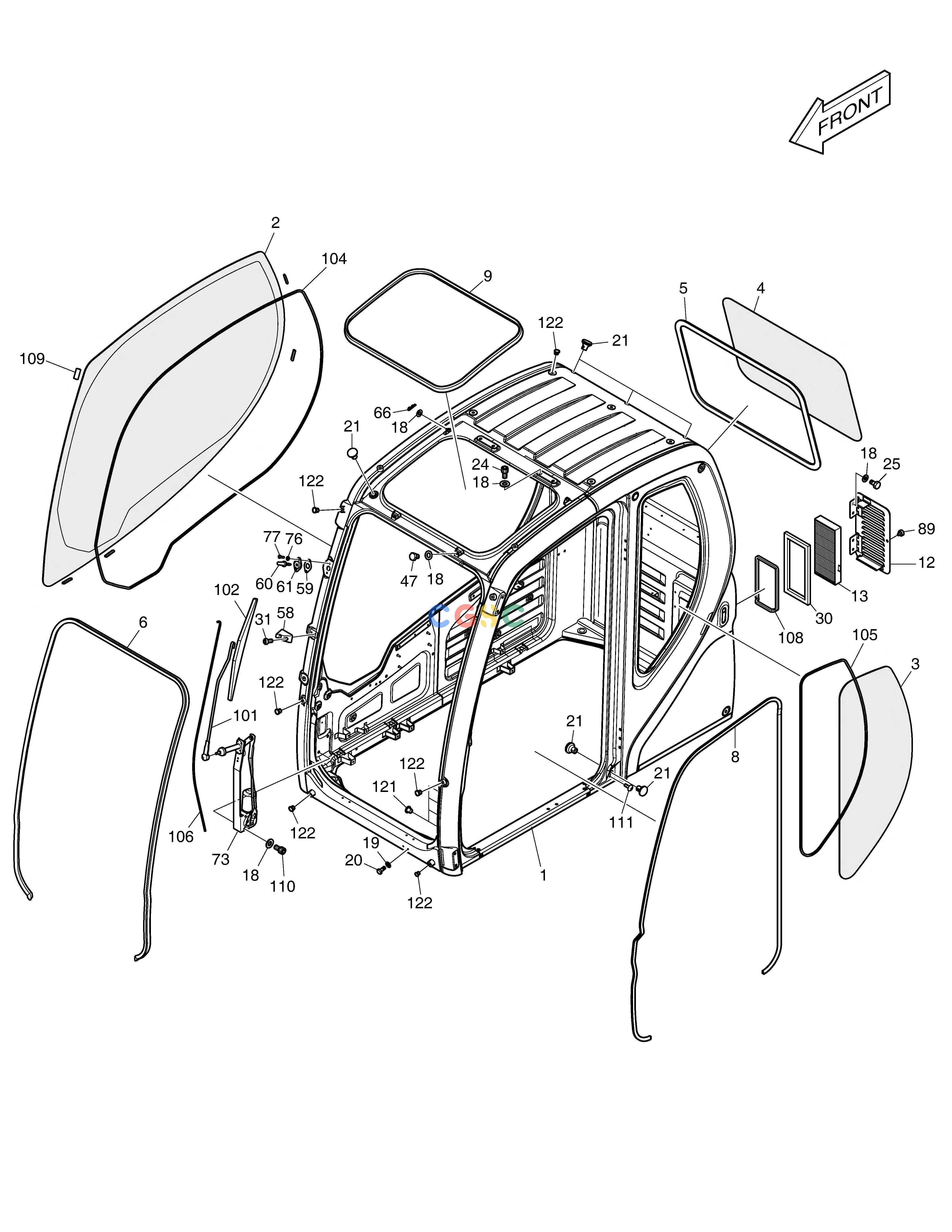 斗山零件查询CABIN(1) DX225LC (S/N 5433~) Doosan parts catalog online