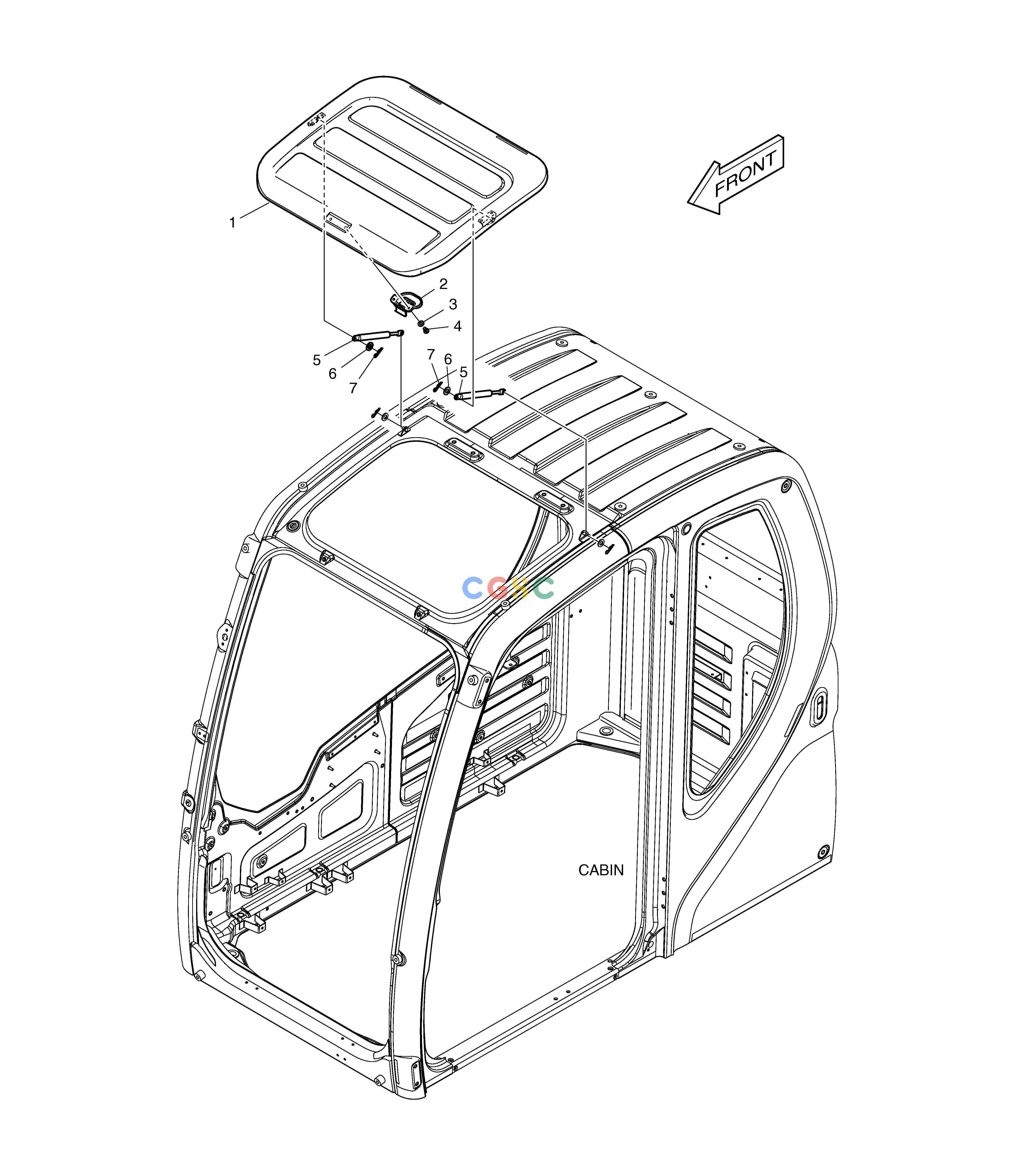 斗山零件查询ROOF COVER DX225LC (S/N 5433~) Doosan parts catalog online