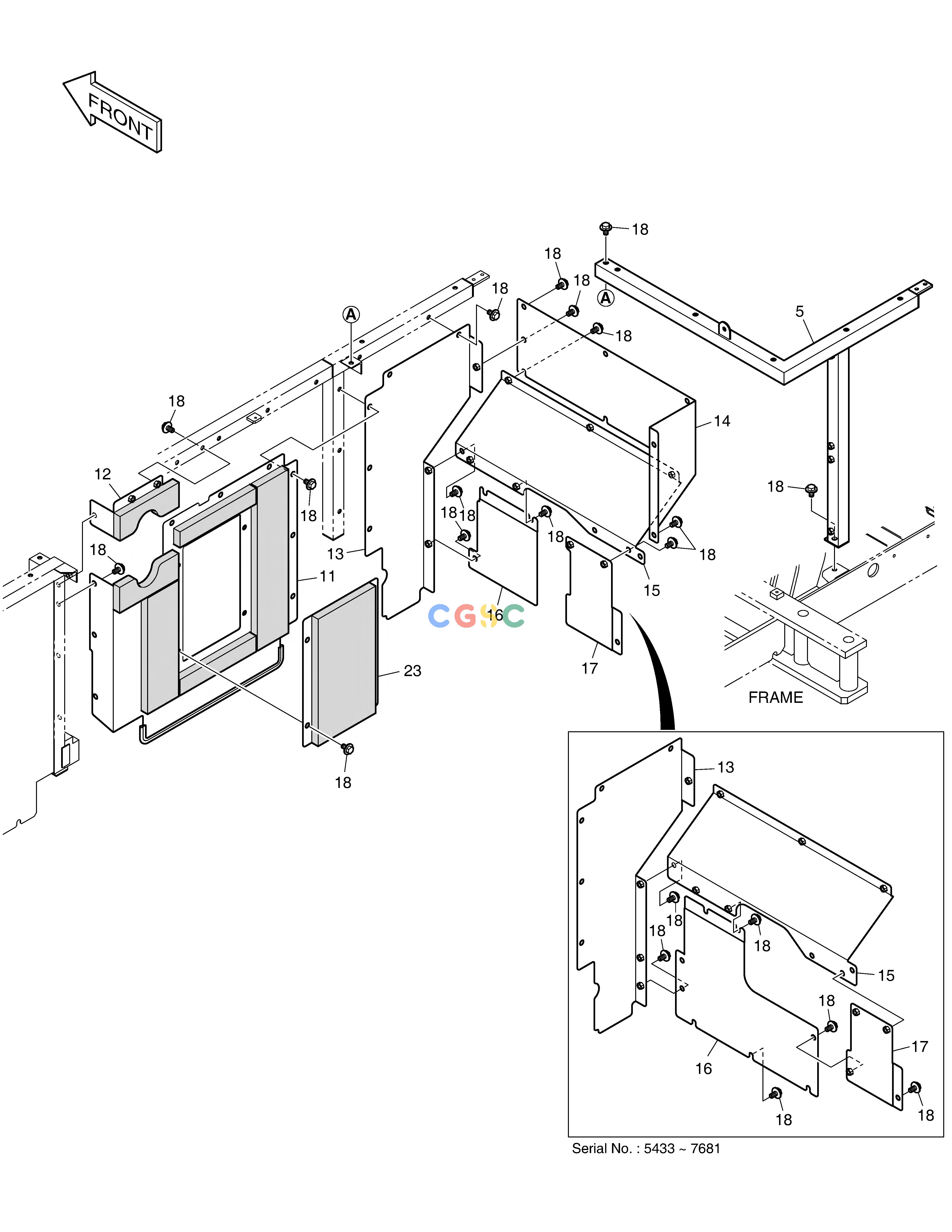 斗山零件查询BAFFLE DX225LC (S/N 5433~) Doosan parts catalog online