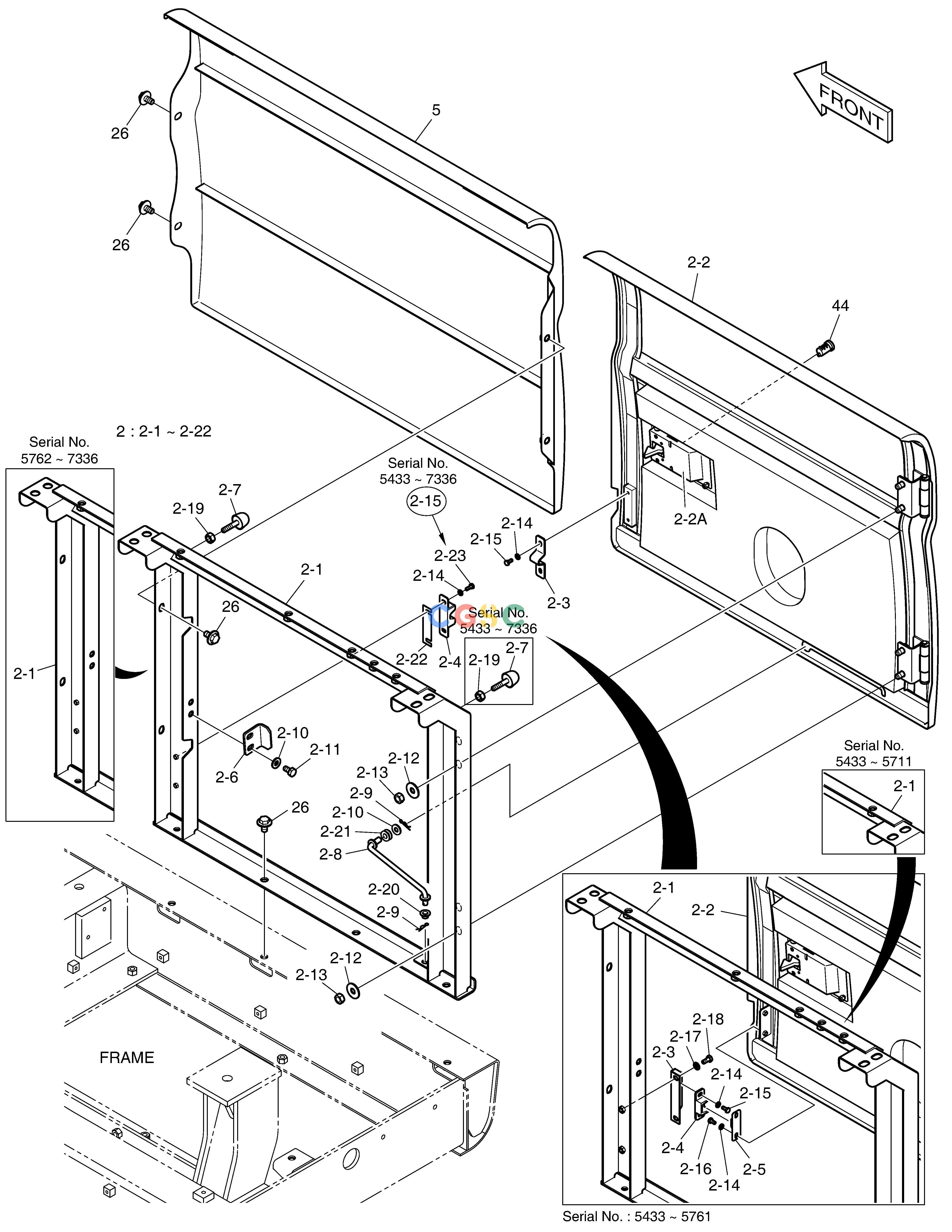 斗山零件查询SIDE DOOR - R.H DX225LC (S/N 5433~) Doosan parts catalog online