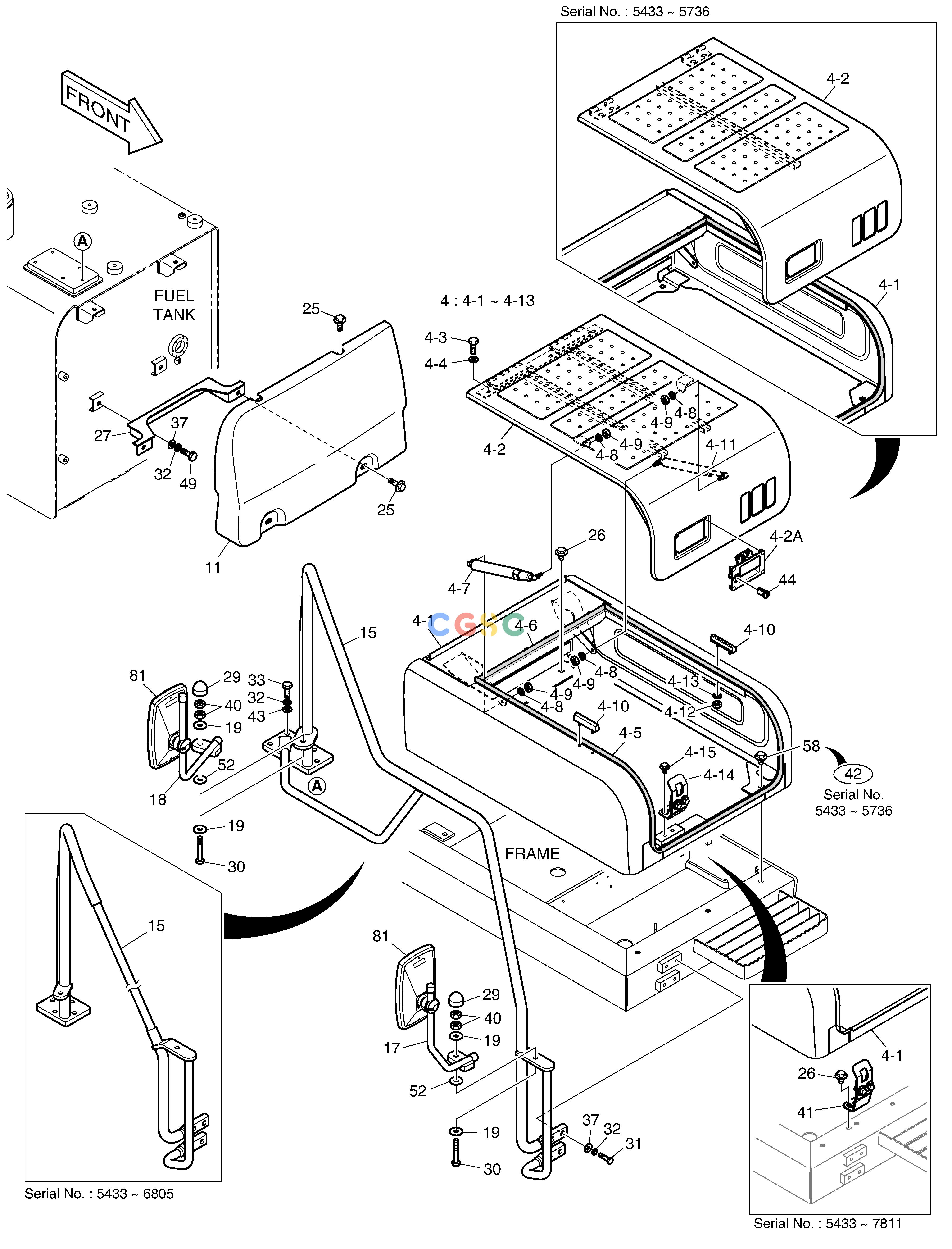 斗山零件查询BATTERY COVER DX225LC (S/N 5433~) Doosan parts catalog online