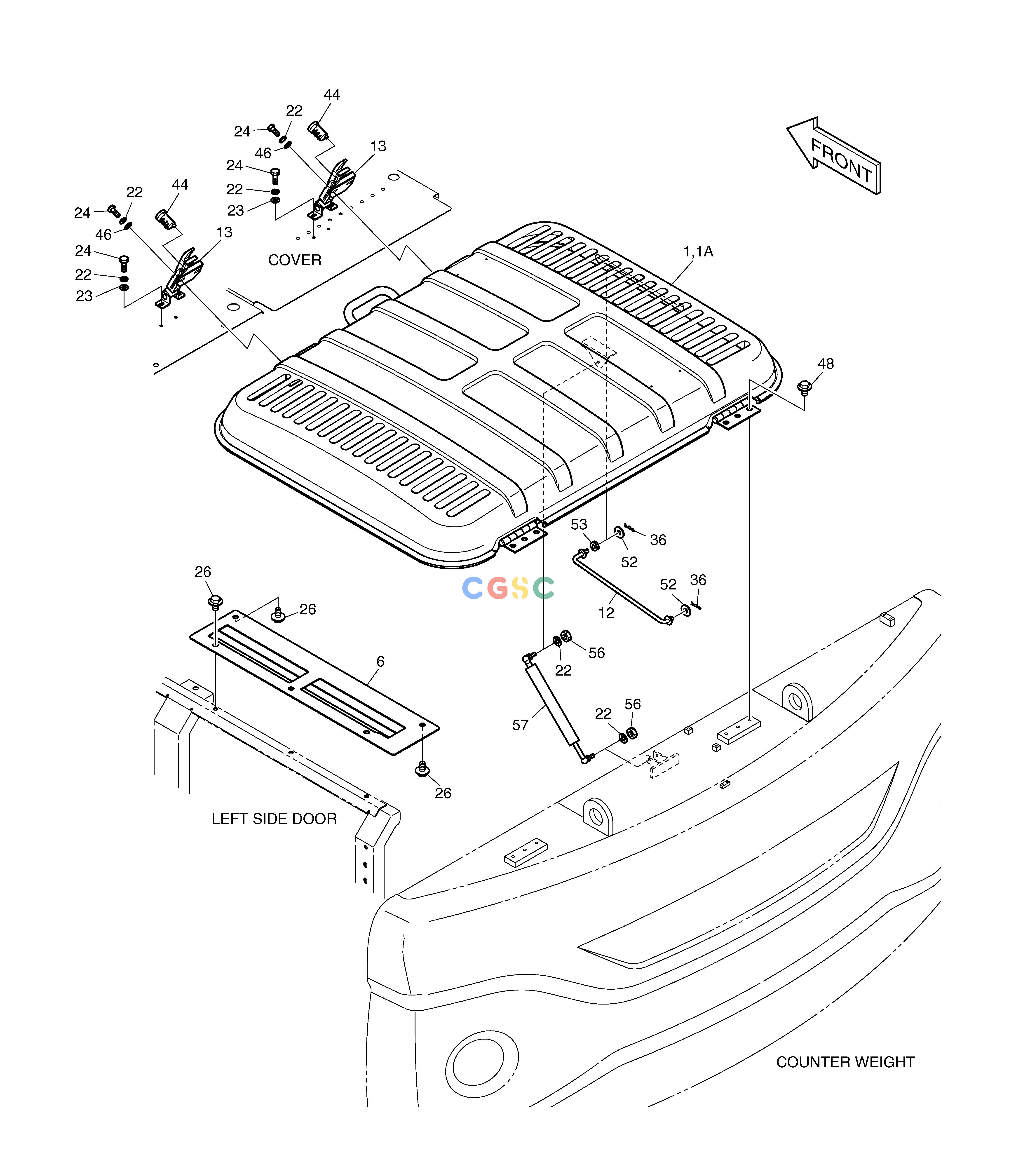 斗山零件查询ENGINE COVER DX225LC (S/N 5433~) Doosan parts catalog online