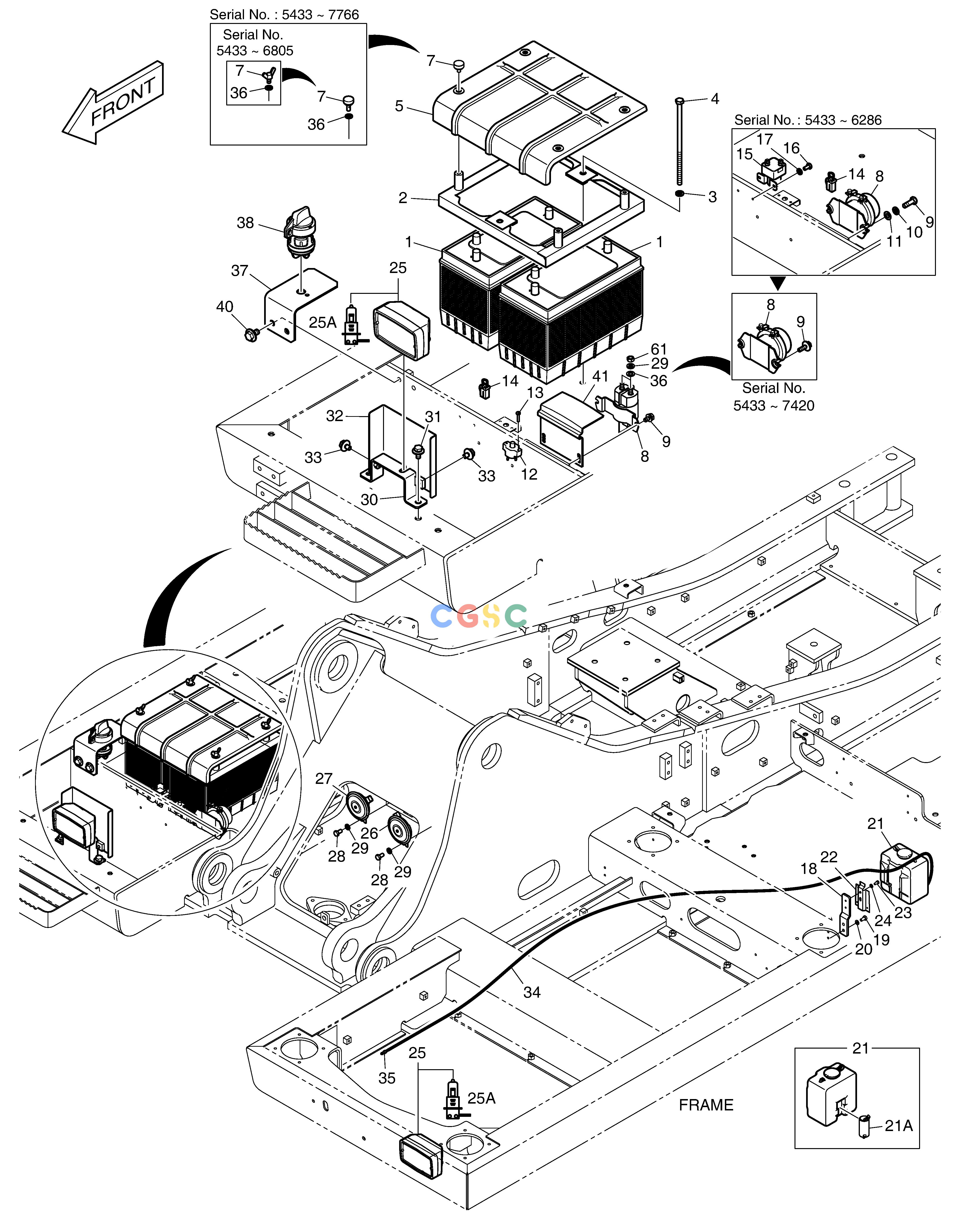 斗山零件查询ELECTRIC PARTS - RELATED DX225LC (S/N 5433~) Doosan parts catalog online