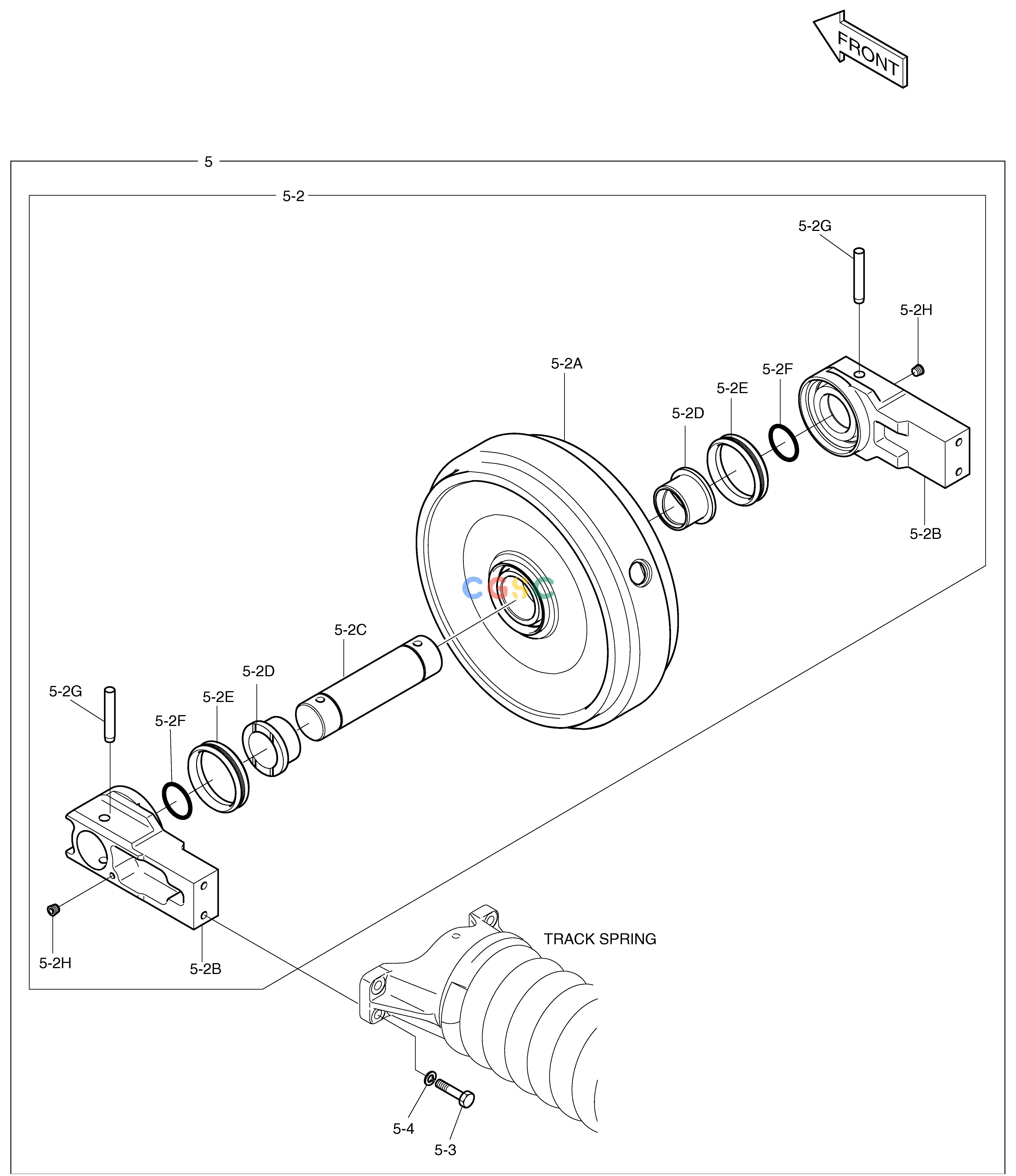 斗山零件查询IDLER DX225LC (S/N 5433~) Doosan parts catalog online