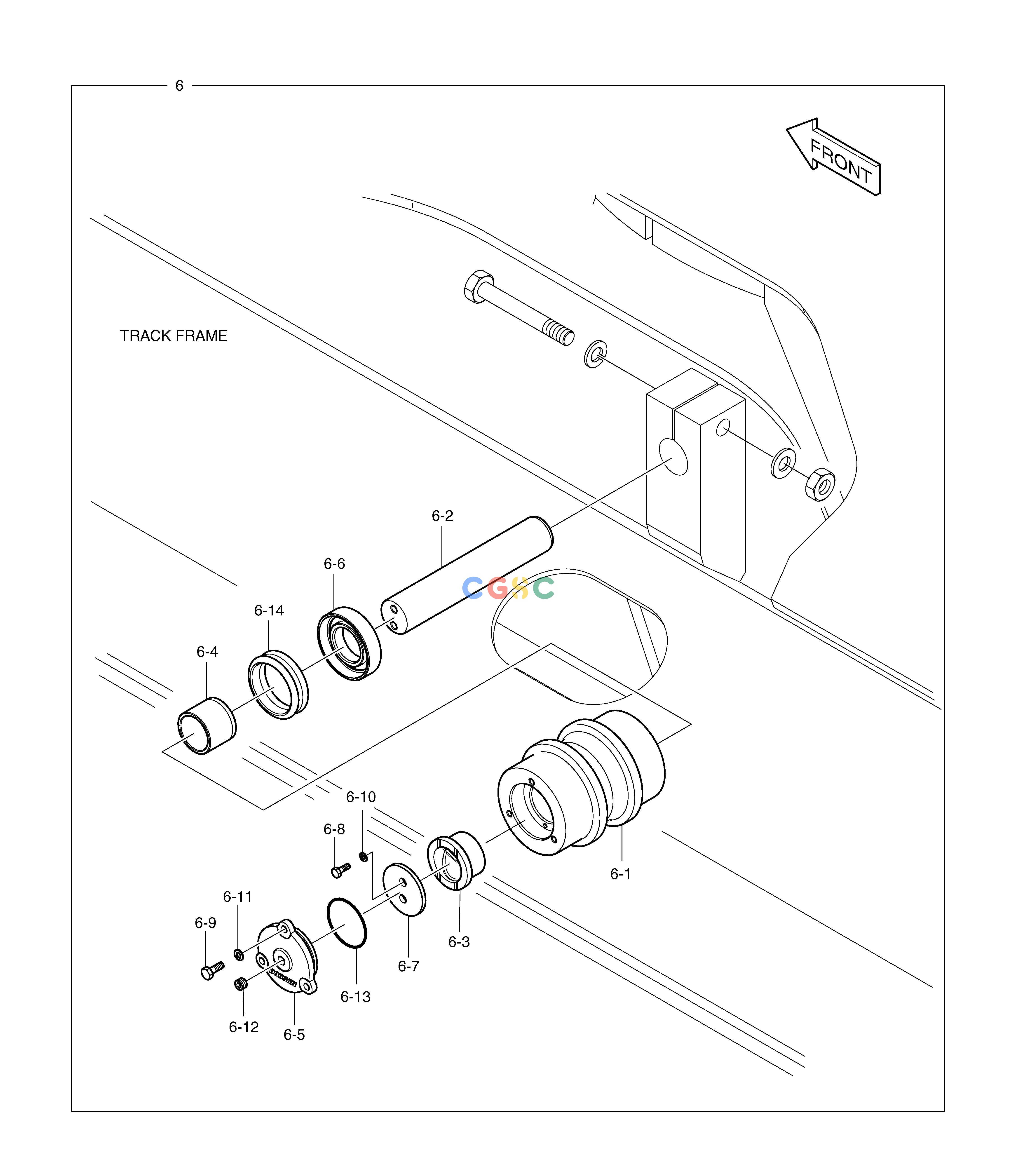 斗山零件查询UPPER ROLLER DX225LC (S/N 5433~) Doosan parts catalog online