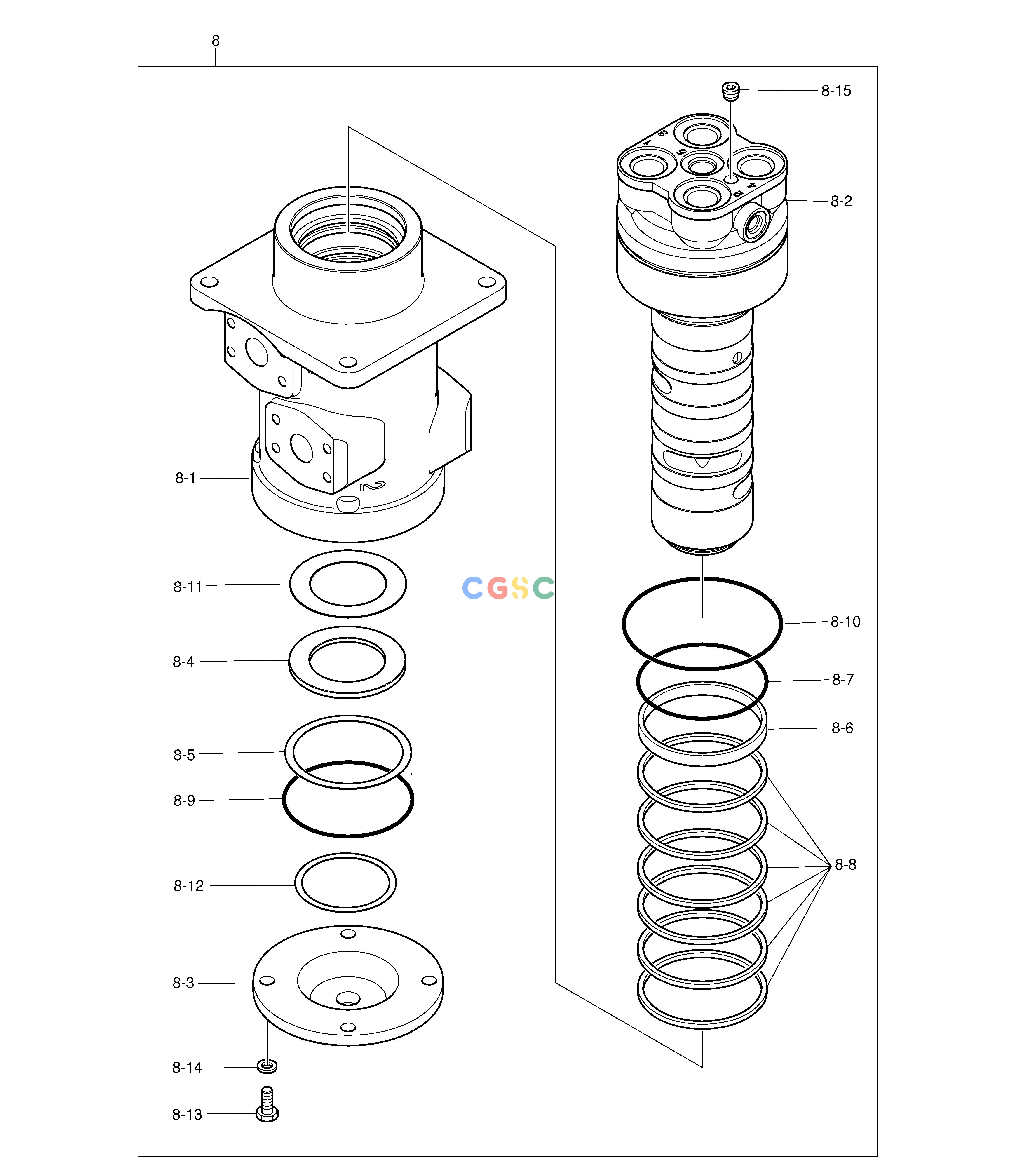 斗山零件查询CENTER JOINT DX225LC (S/N 5433~) Doosan parts catalog online