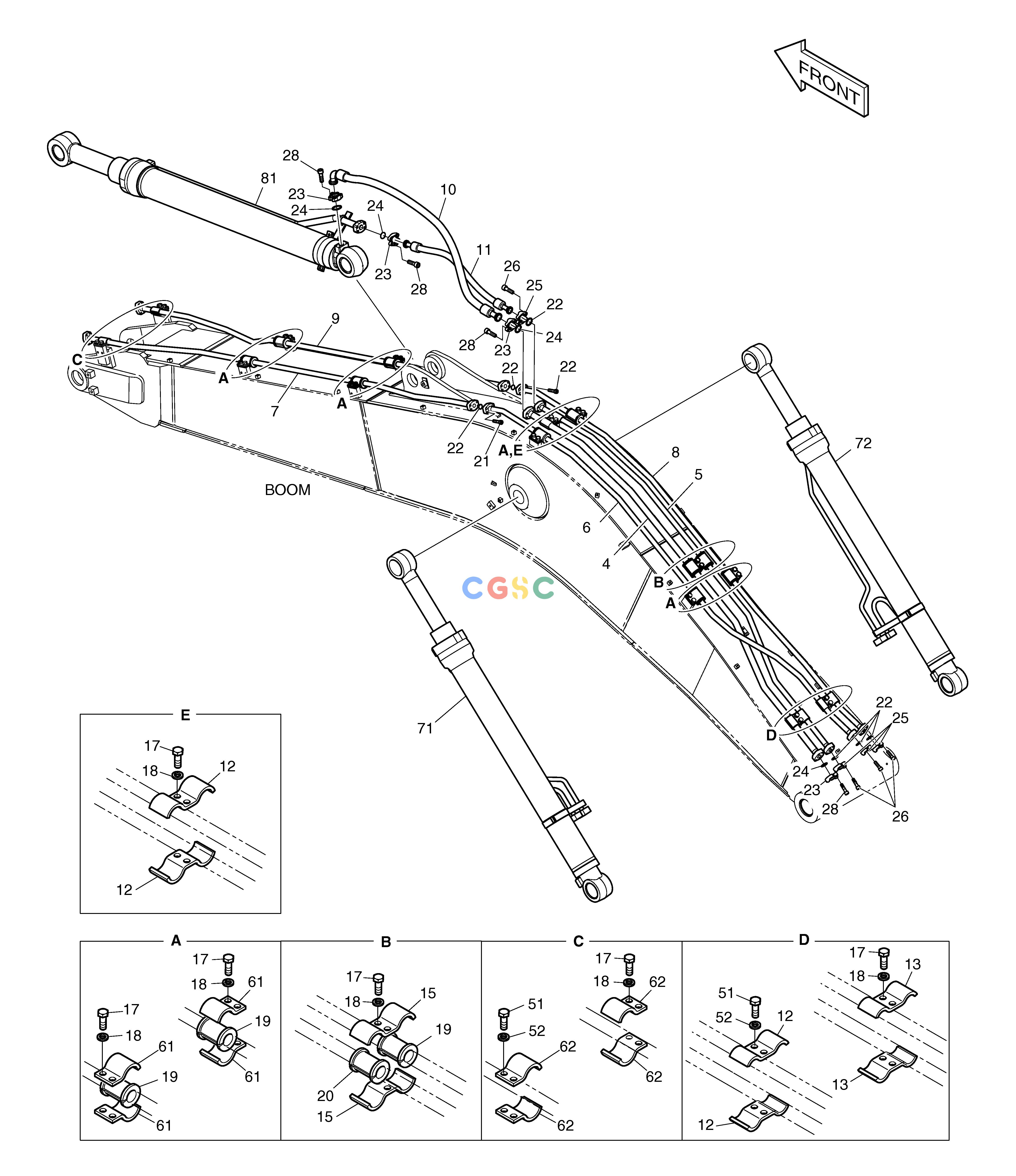 斗山零件查询BOOM PIPING DX225LC (S/N 5433~) Doosan parts catalog online