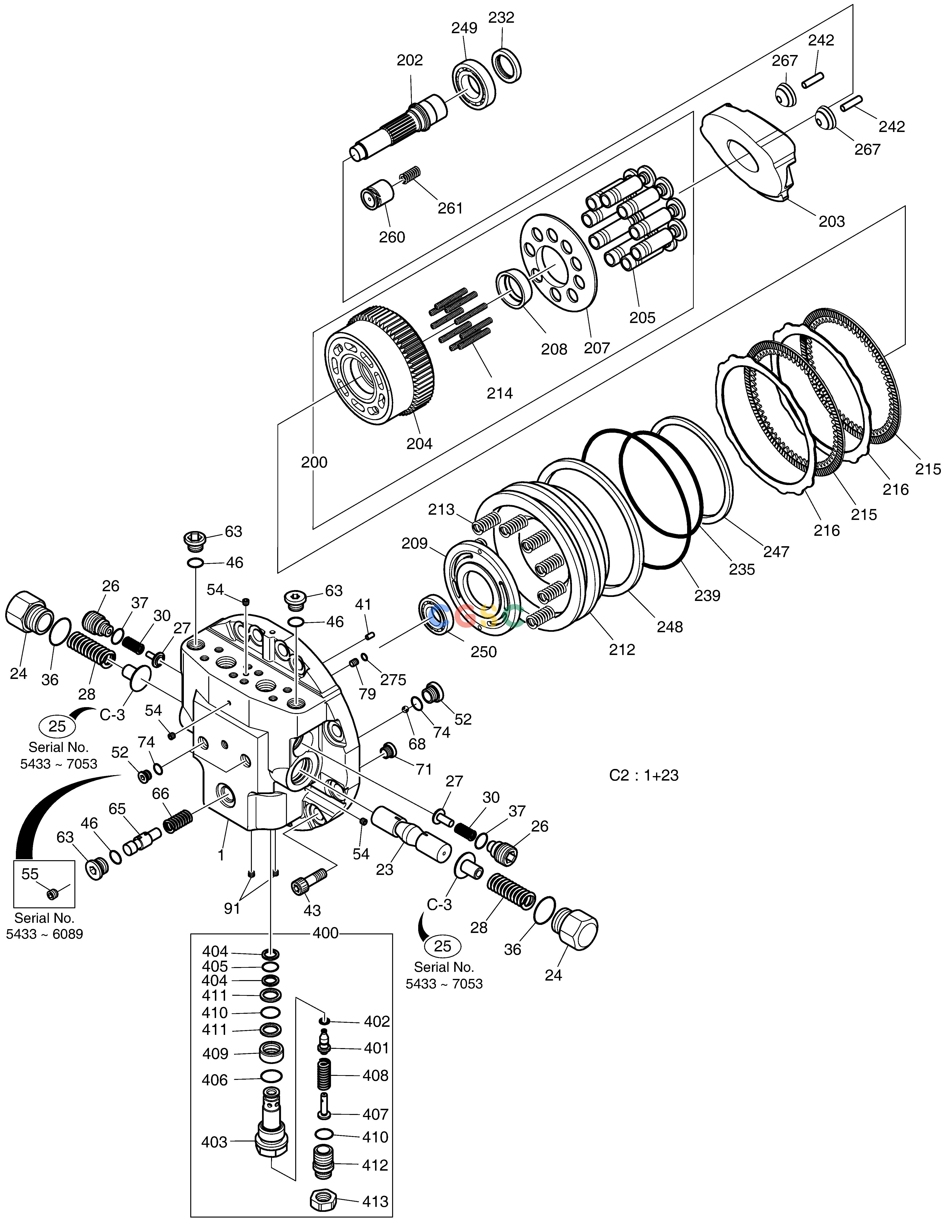 斗山零件查询TRAVEL MOTOR DX225LC (S/N 5433~) Doosan parts catalog online
