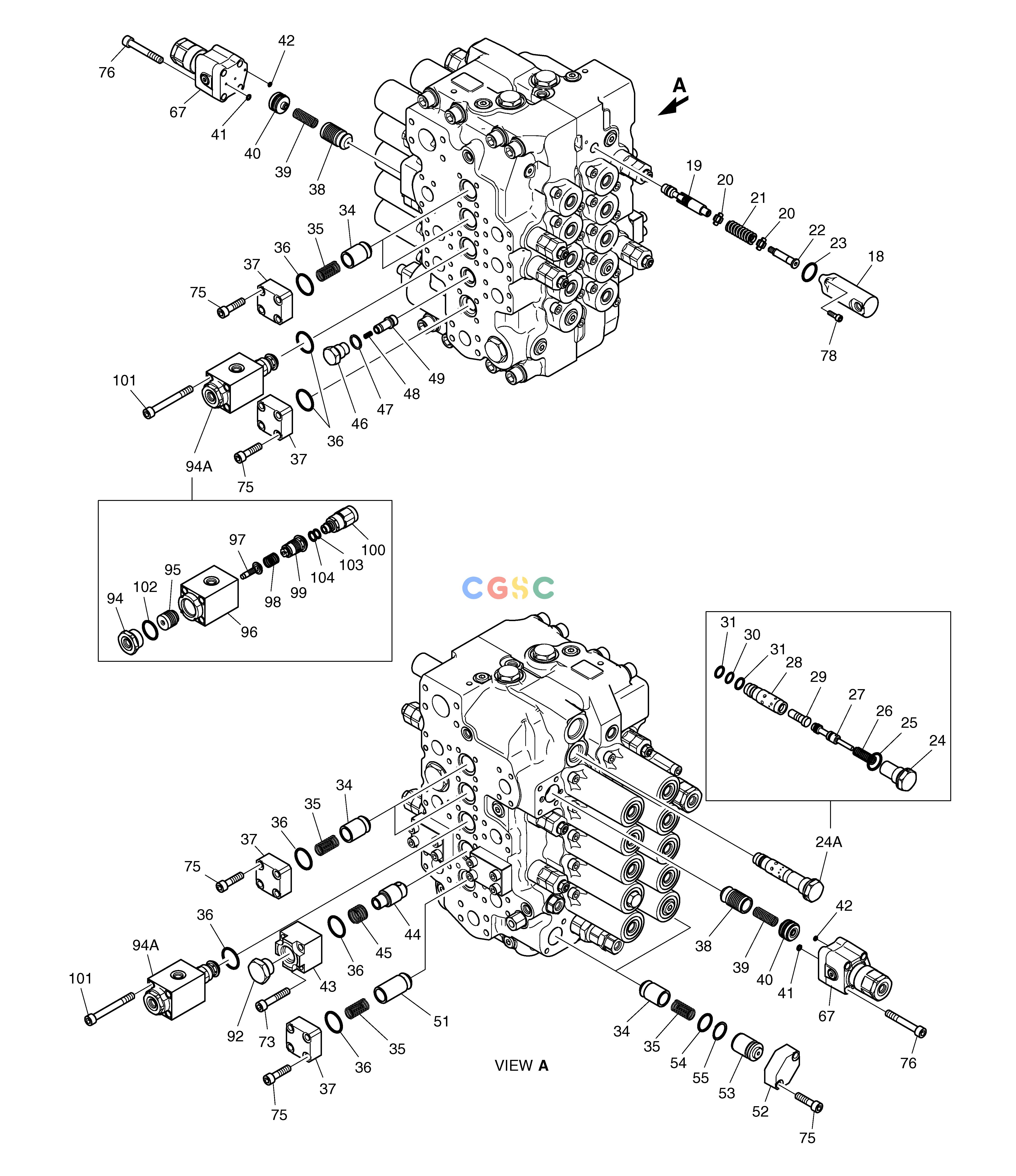 斗山零件查询CONTROL VALVE(3) DX225LC (S/N 5433~) Doosan parts catalog online