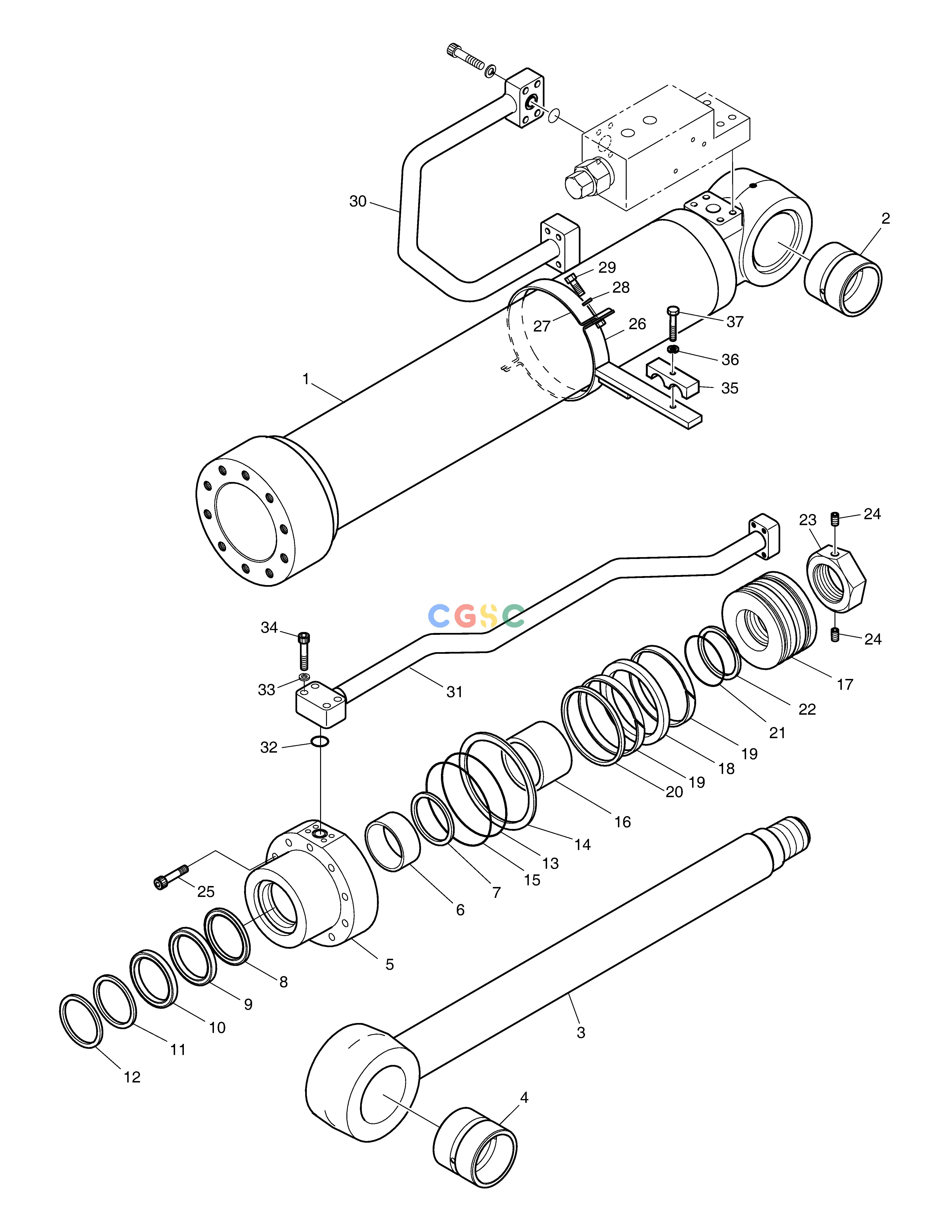 斗山零件查询BOOM CYLINDER - L.H (LOCK VALVE) DX225LC (S/N 5433~) Doosan parts catalog online
