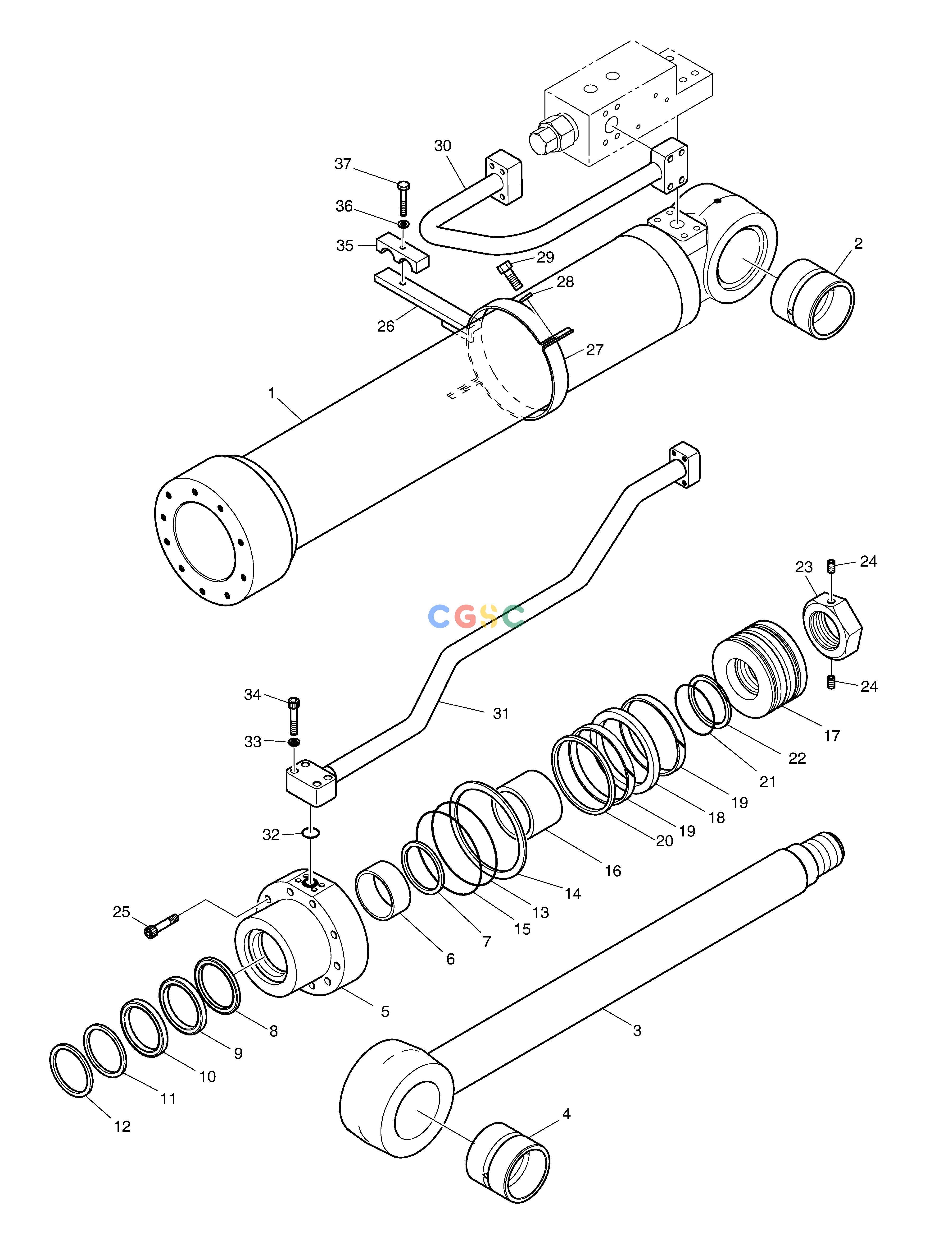 斗山零件查询BOOM CYLINDER - R.H (LOCK VALVE) DX225LC (S/N 5433~) Doosan parts catalog online