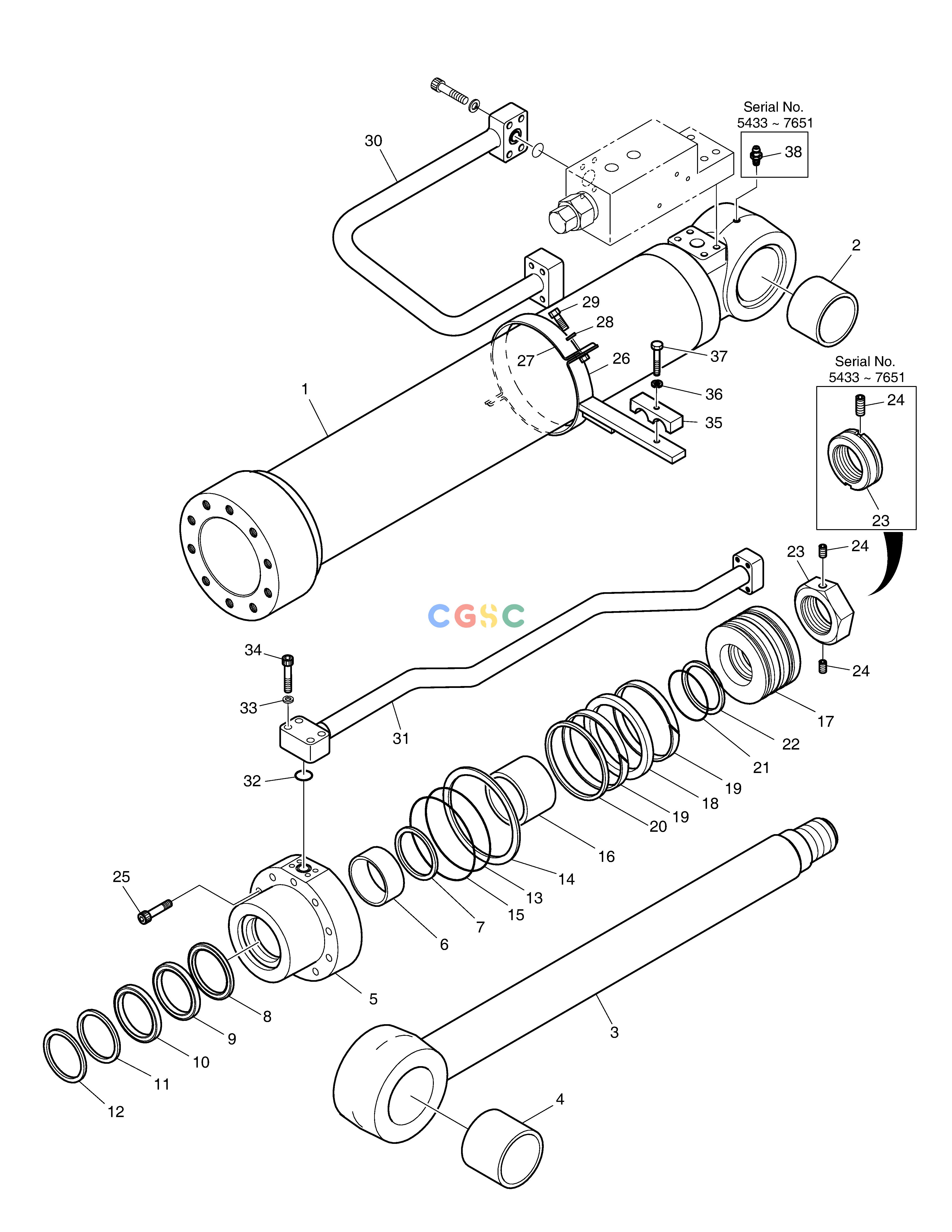斗山零件查询BOOM CYLINDER - L.H. (LOCK VALVE) ARTI. DX225LC (S/N 5433~) Doosan parts catalog online