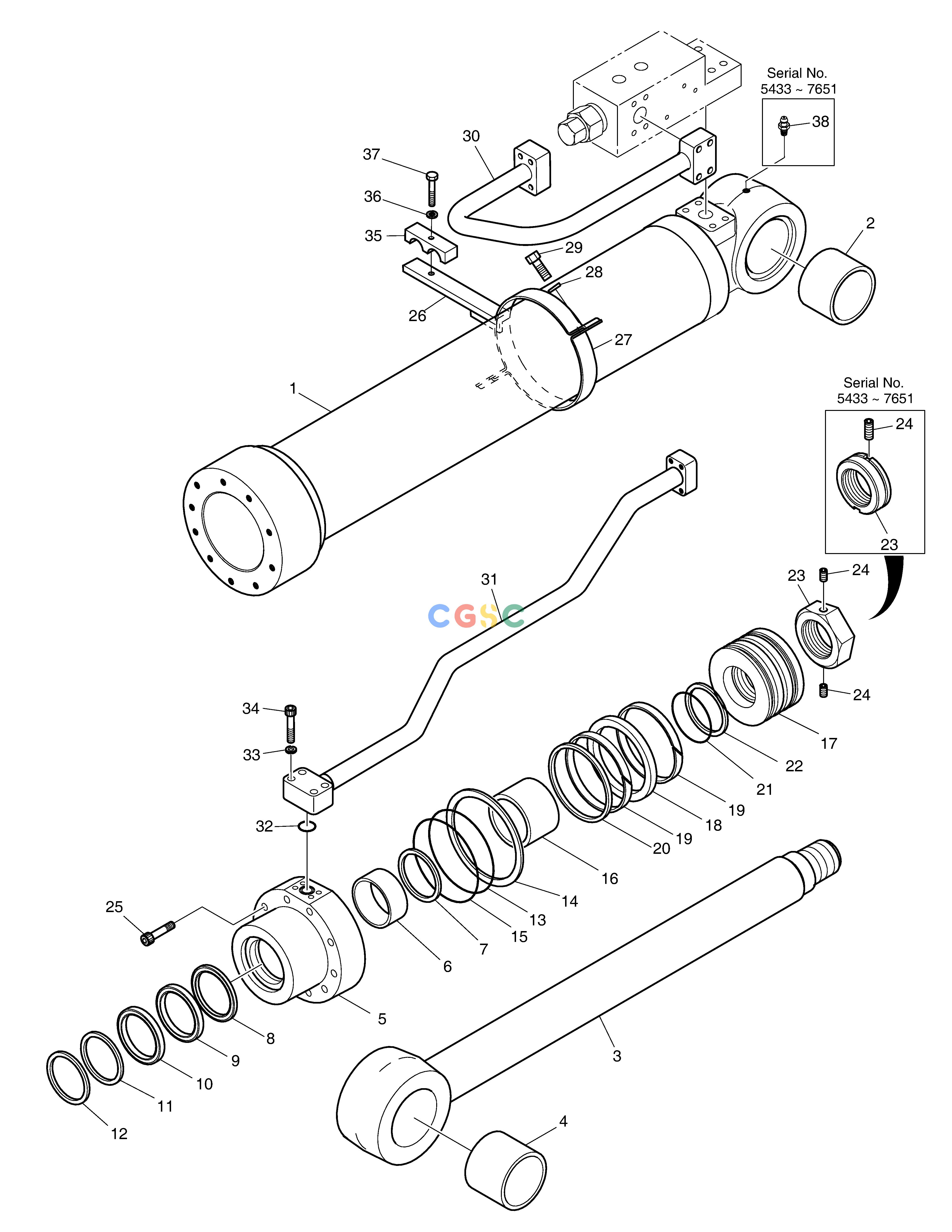 斗山零件查询BOOM CYLINDER - R.H. (LOCK VALVE) ARTI. DX225LC (S/N 5433~) Doosan parts catalog online