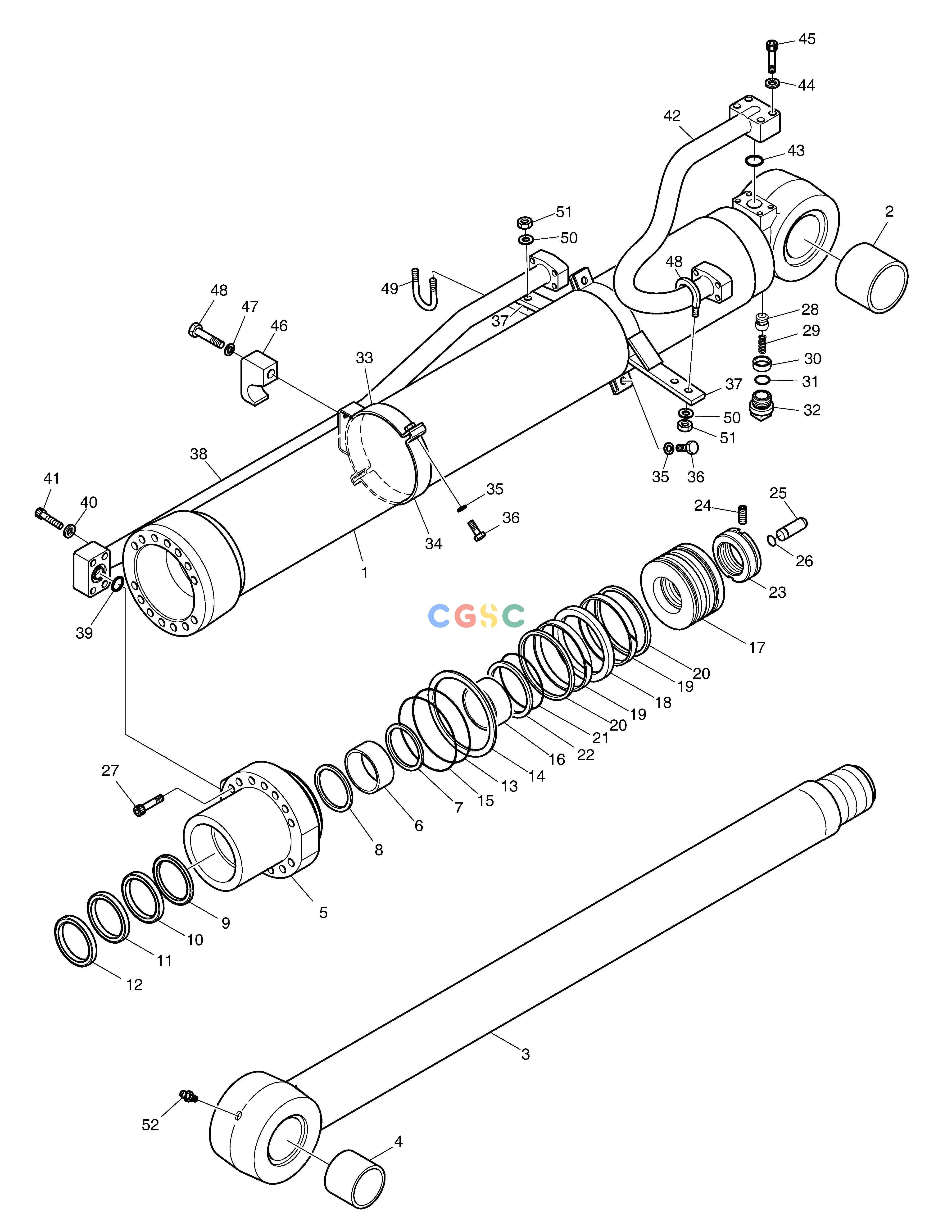 斗山零件查询ARM CYLINDER - ARTI. BOOM(ARM 2m) DX225LC (S/N 5433~) Doosan parts catalog online
