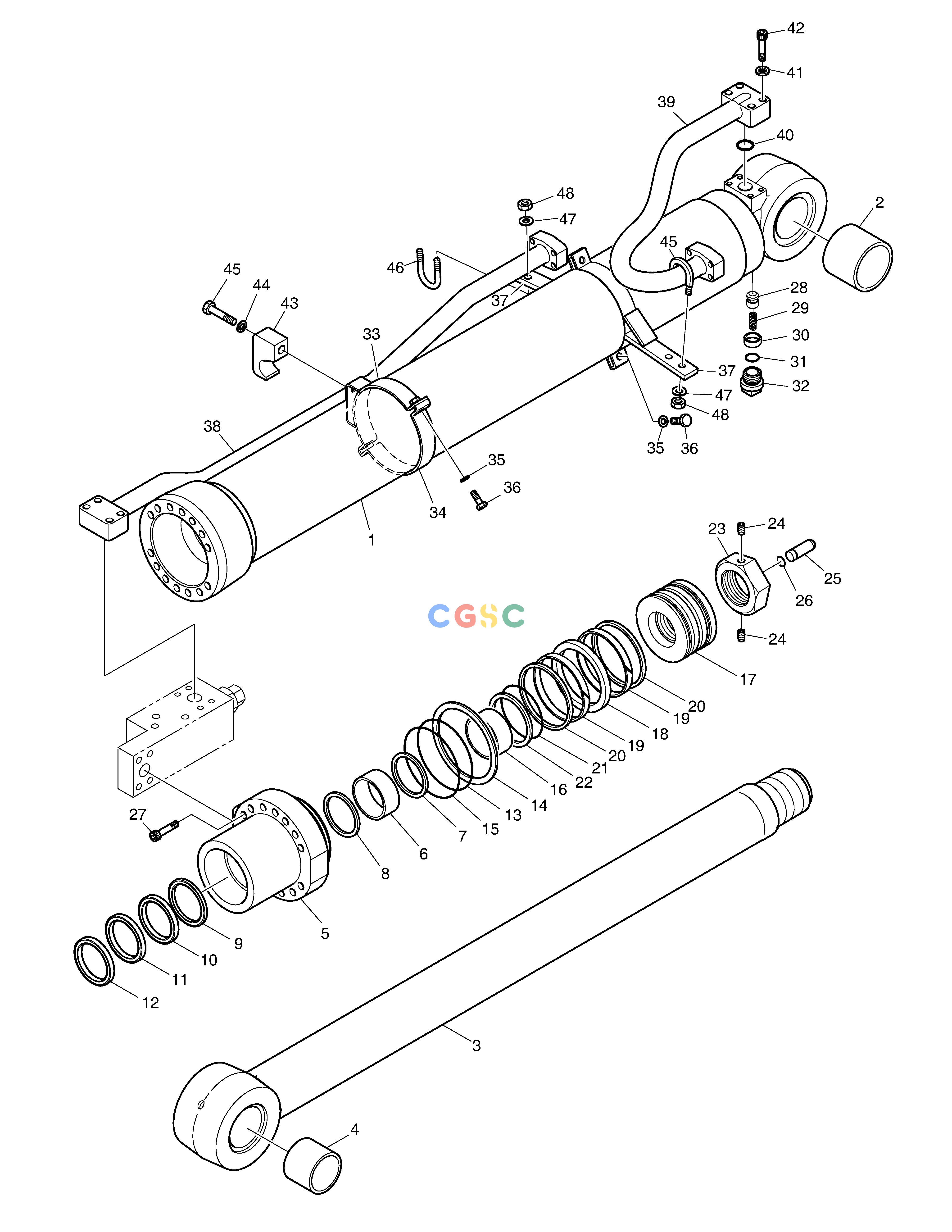 斗山零件查询ARM CYL - ARM 2.0m (ARTI BOOM)(LOCK V/V) DX225LC (S/N 5433~) Doosan parts catalog online