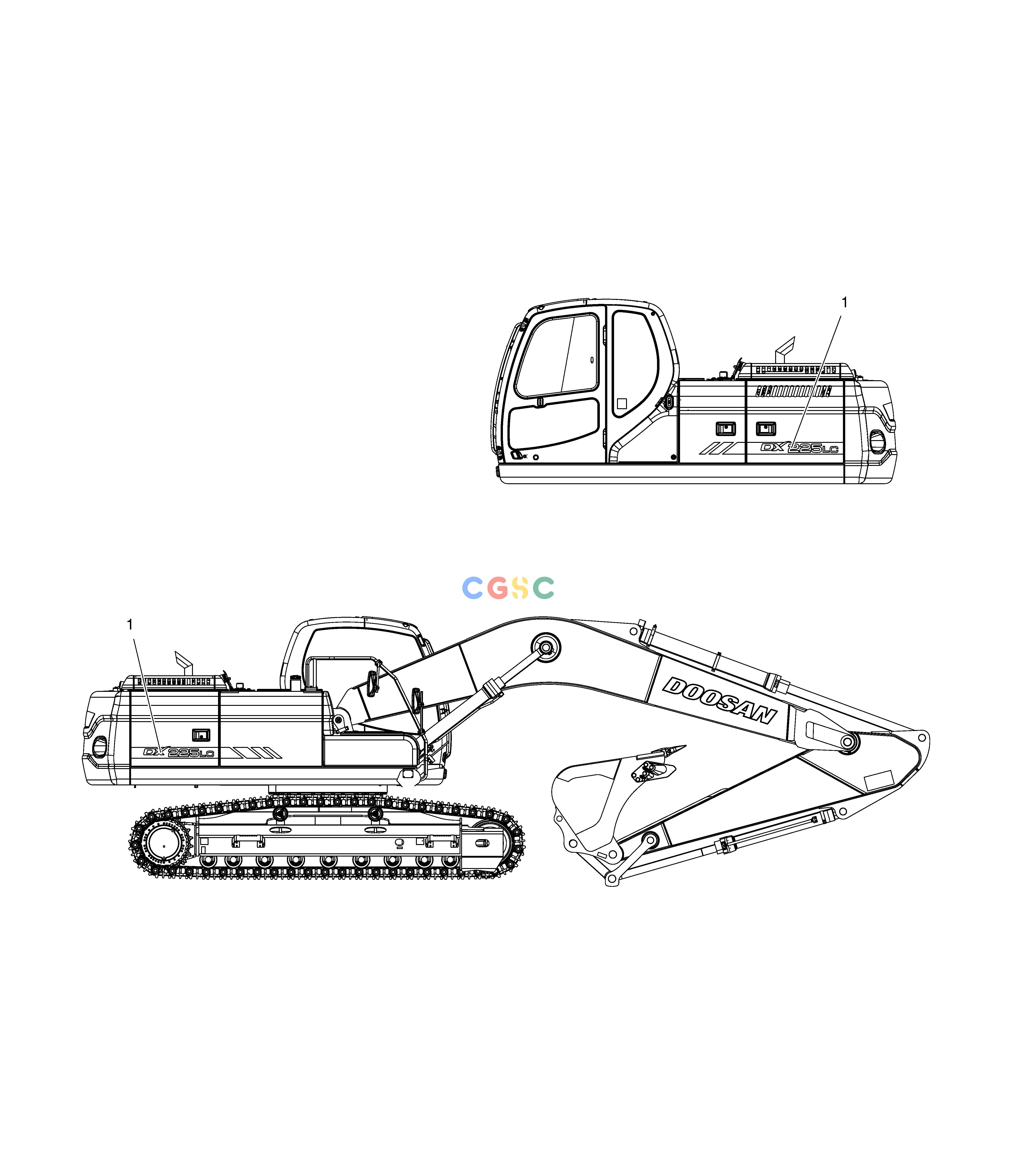 斗山零件查询DECAL - MACHINE NAME DX225LC (S/N 5433~) Doosan parts catalog online