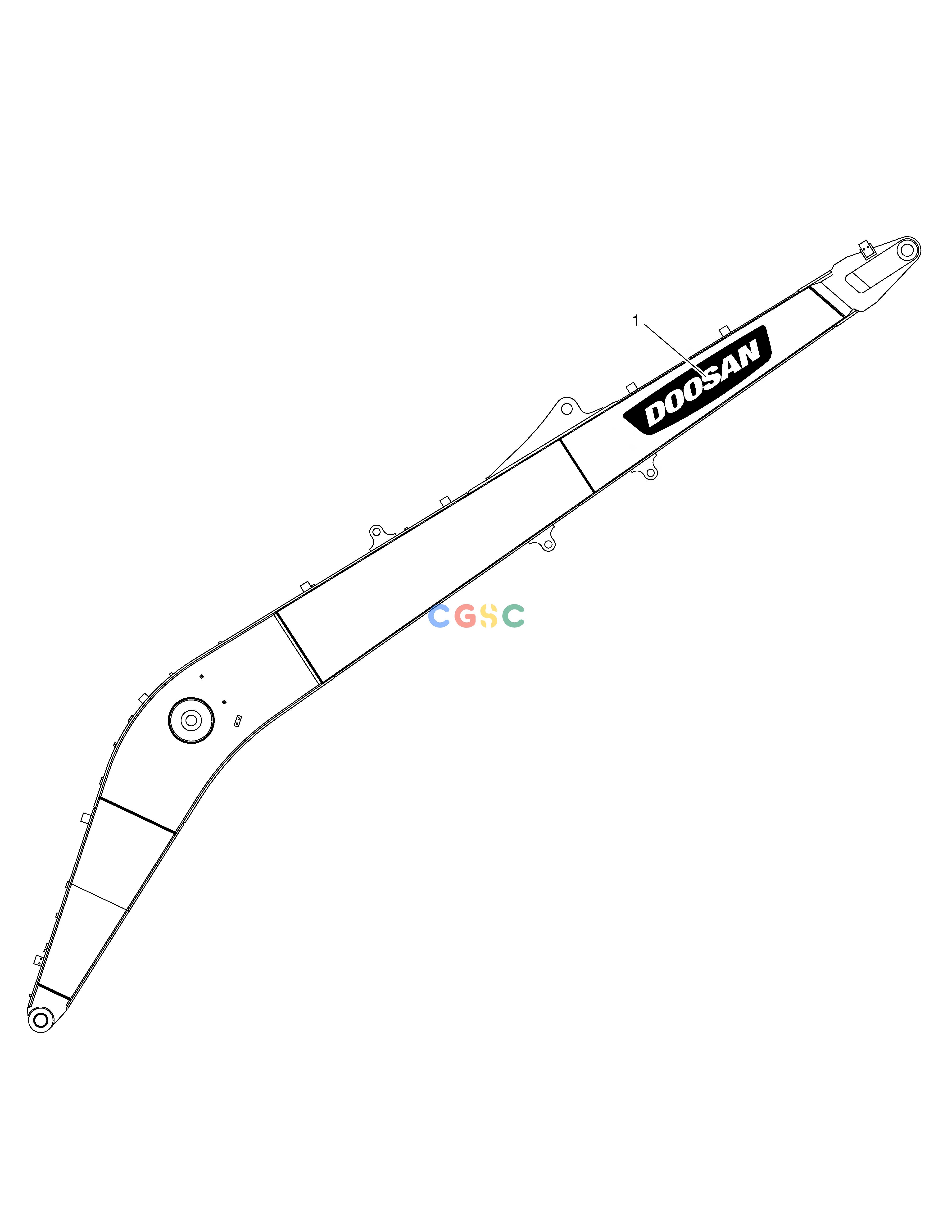 斗山零件查询DECAL - BOOM 8.5m DX225LC (S/N 5433~) Doosan parts catalog online