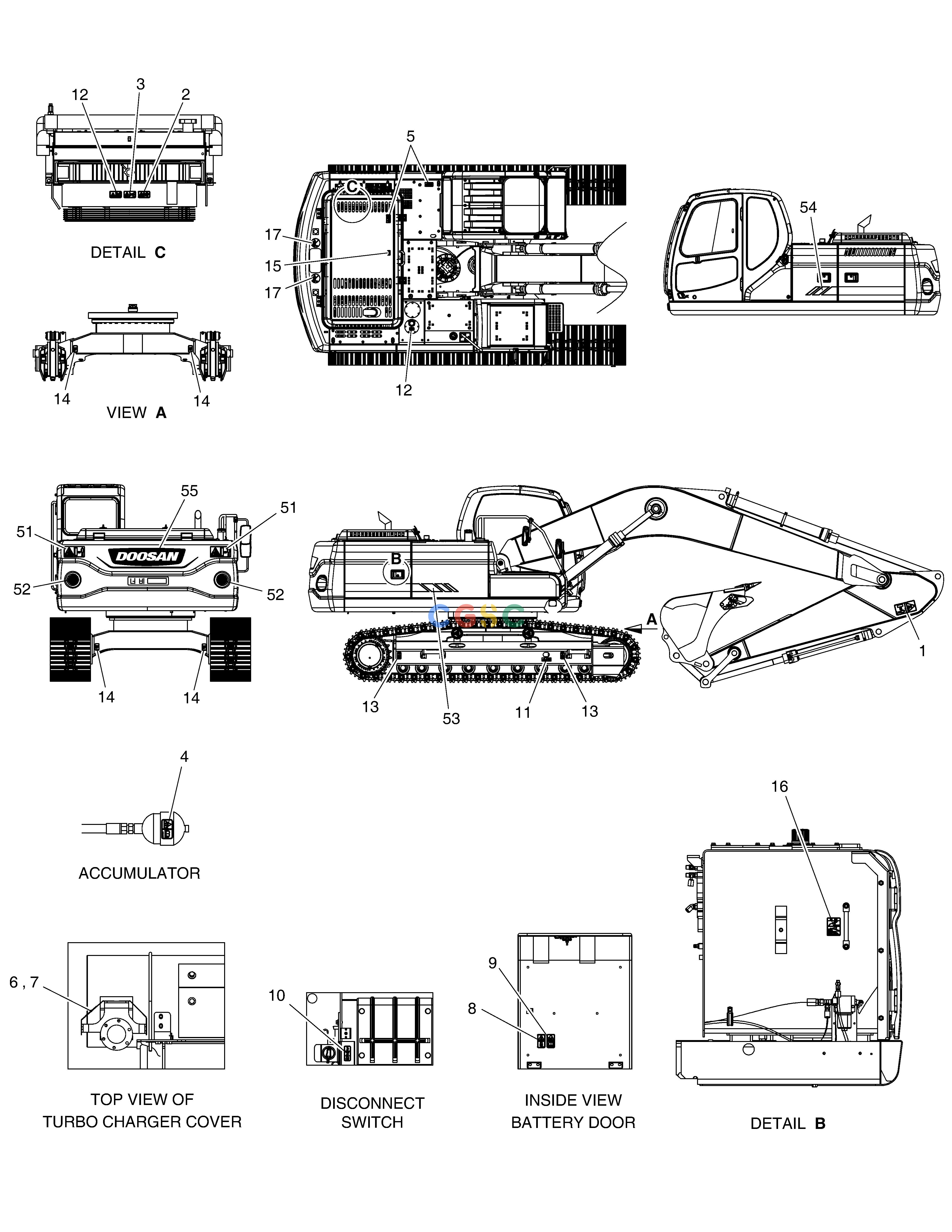 斗山零件查询NAME PLATE DX225LC (S/N 5433~) Doosan parts catalog online