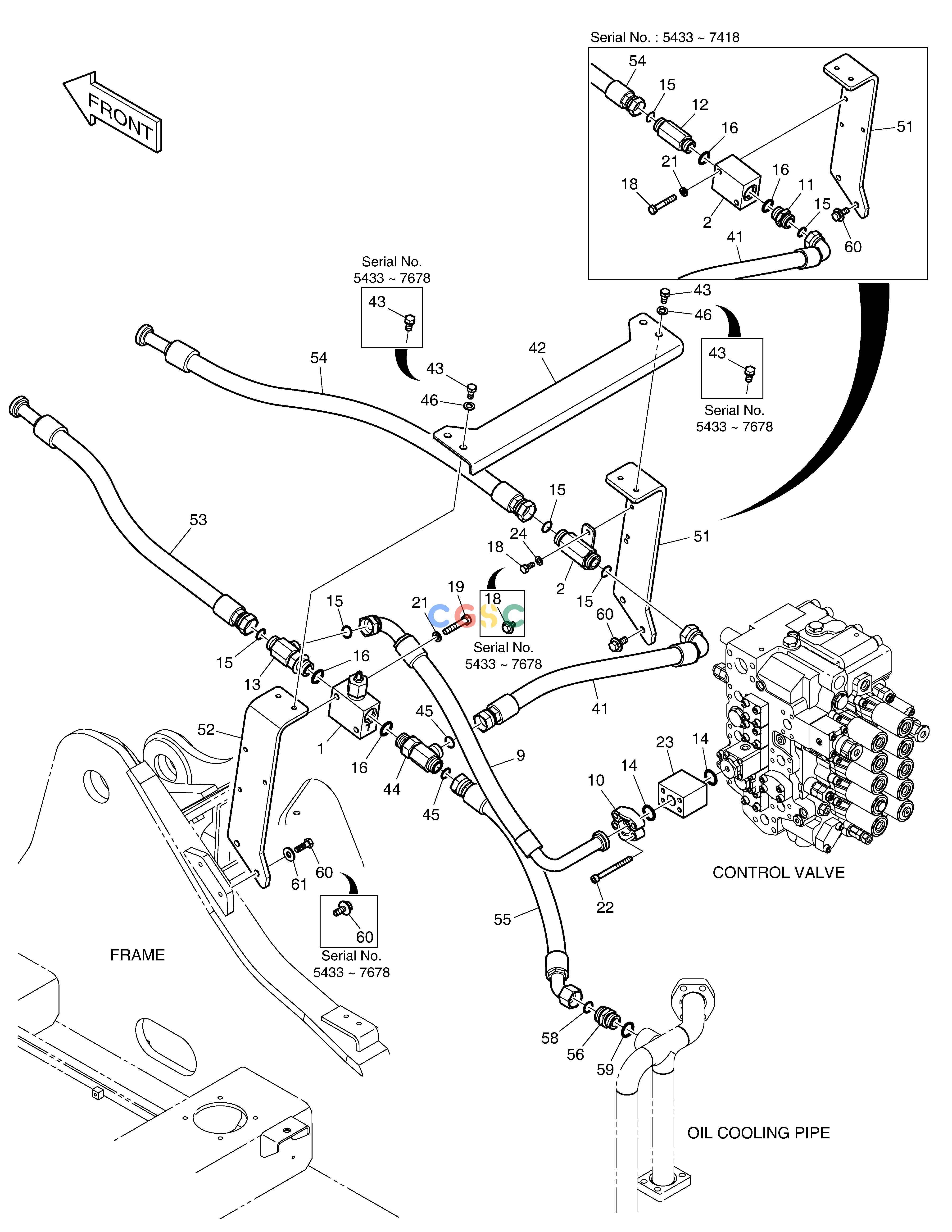 斗山零件查询MAIN PIPING - ONE WAY DX225LC (S/N 5433~) Doosan parts catalog online