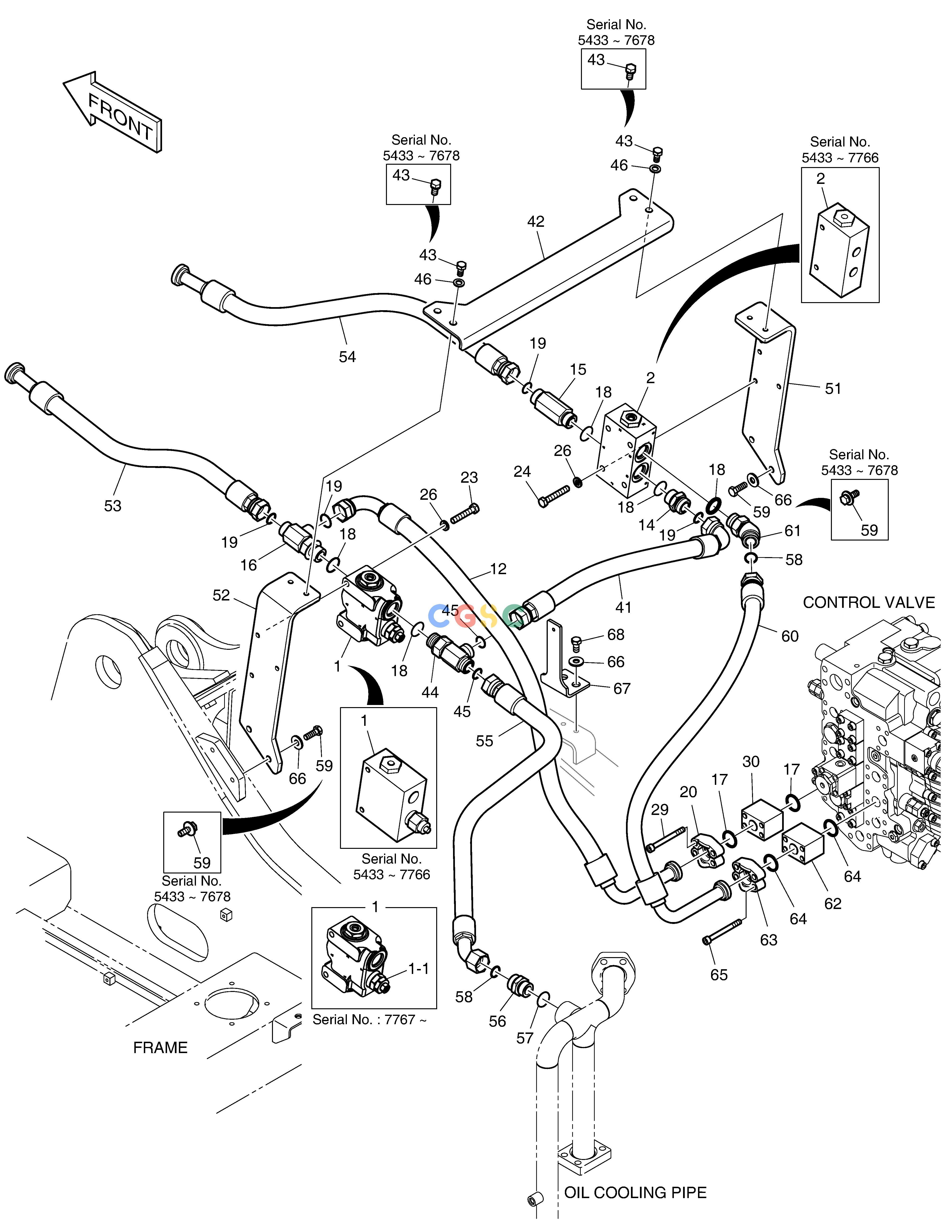 斗山零件查询MAIN PIPING - TWO WAY DX225LC (S/N 5433~) Doosan parts catalog online