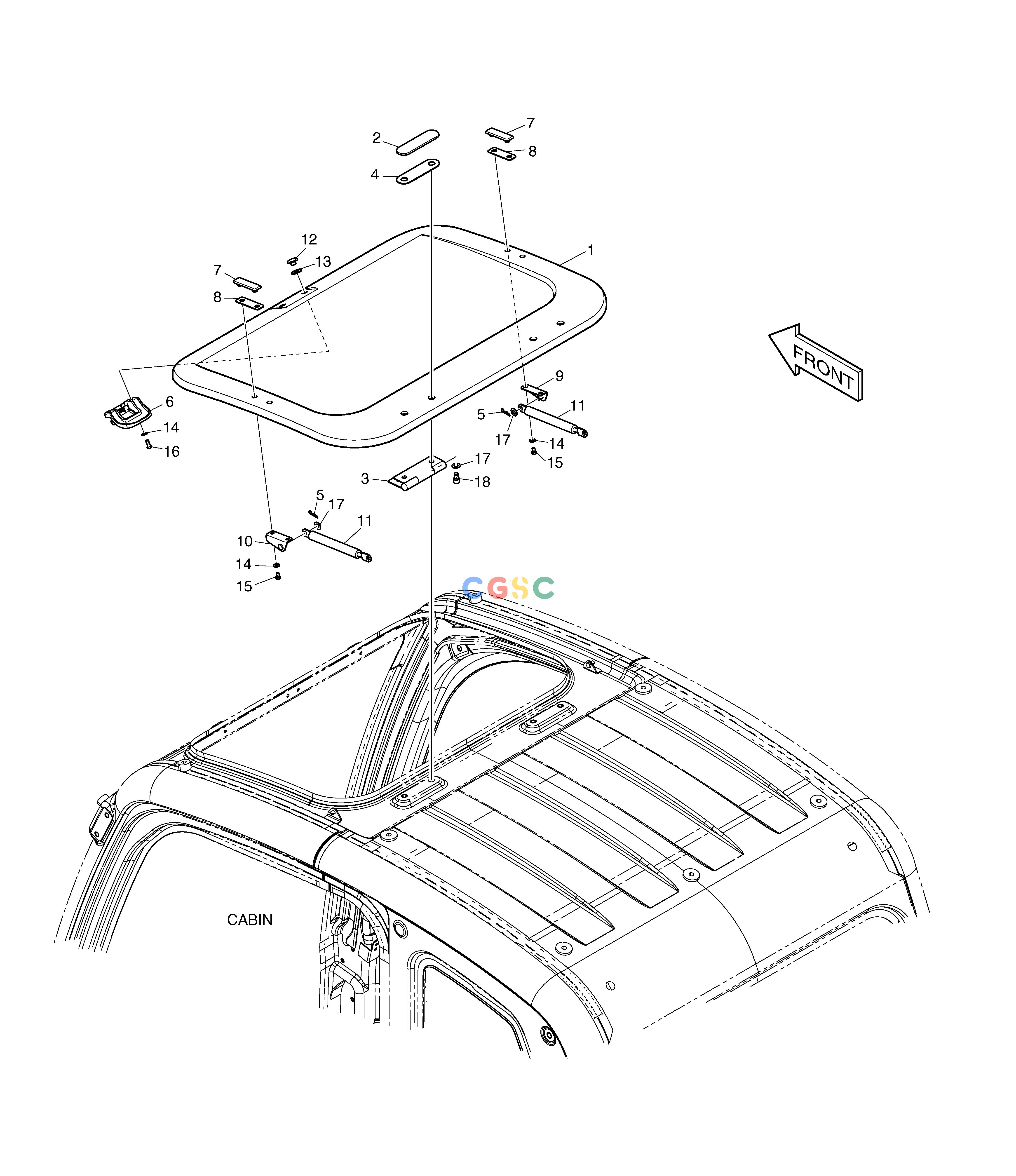 斗山零件查询SUN ROOF COVER DX225LC (S/N 5433~) Doosan parts catalog online