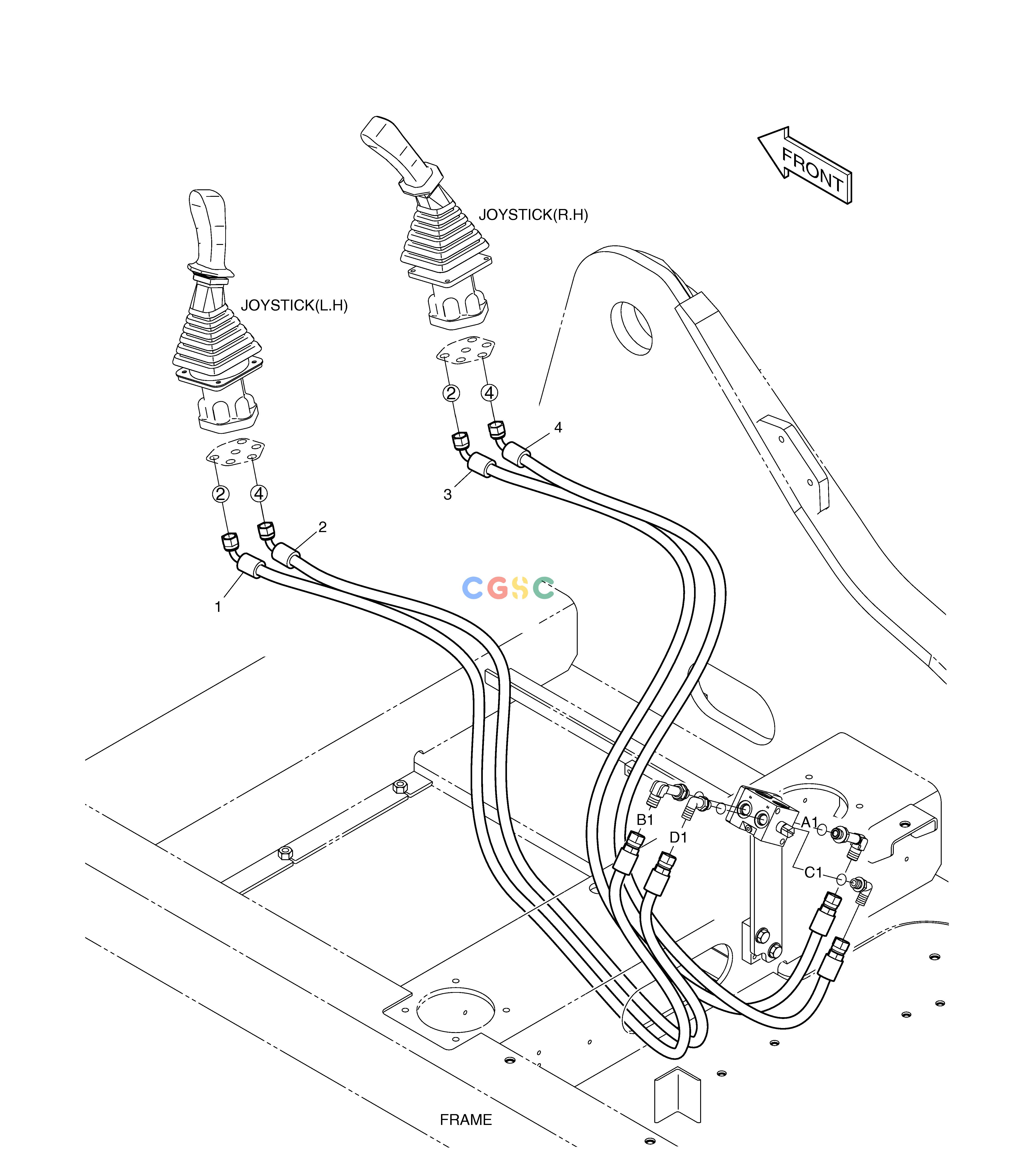 斗山零件查询PATTERN CHANGE PIPING(2) DX225LC (S/N 5433~) Doosan parts catalog online
