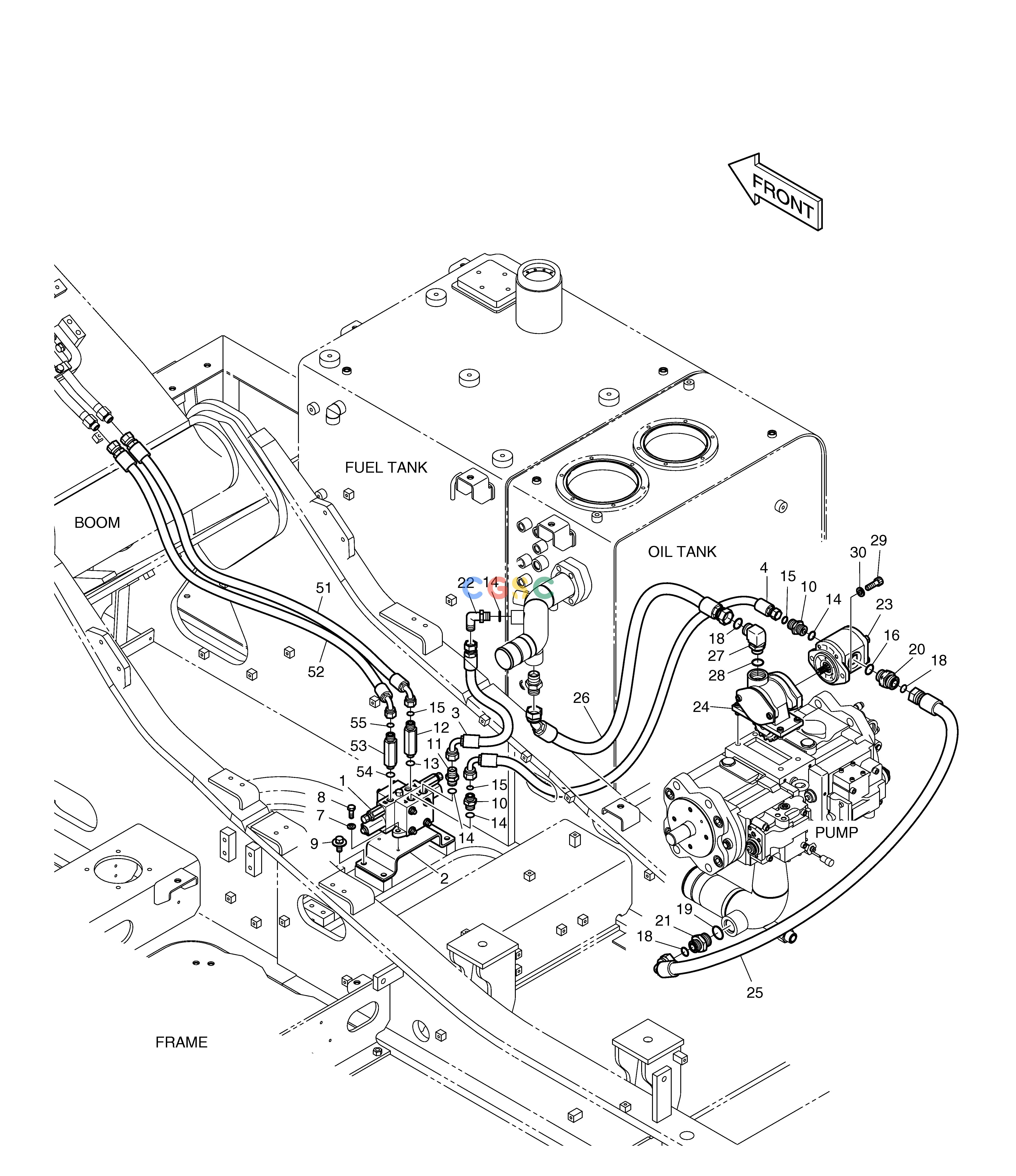 斗山零件查询MAIN PIPING-ROTATION DX225LC (S/N 5433~) Doosan parts catalog online