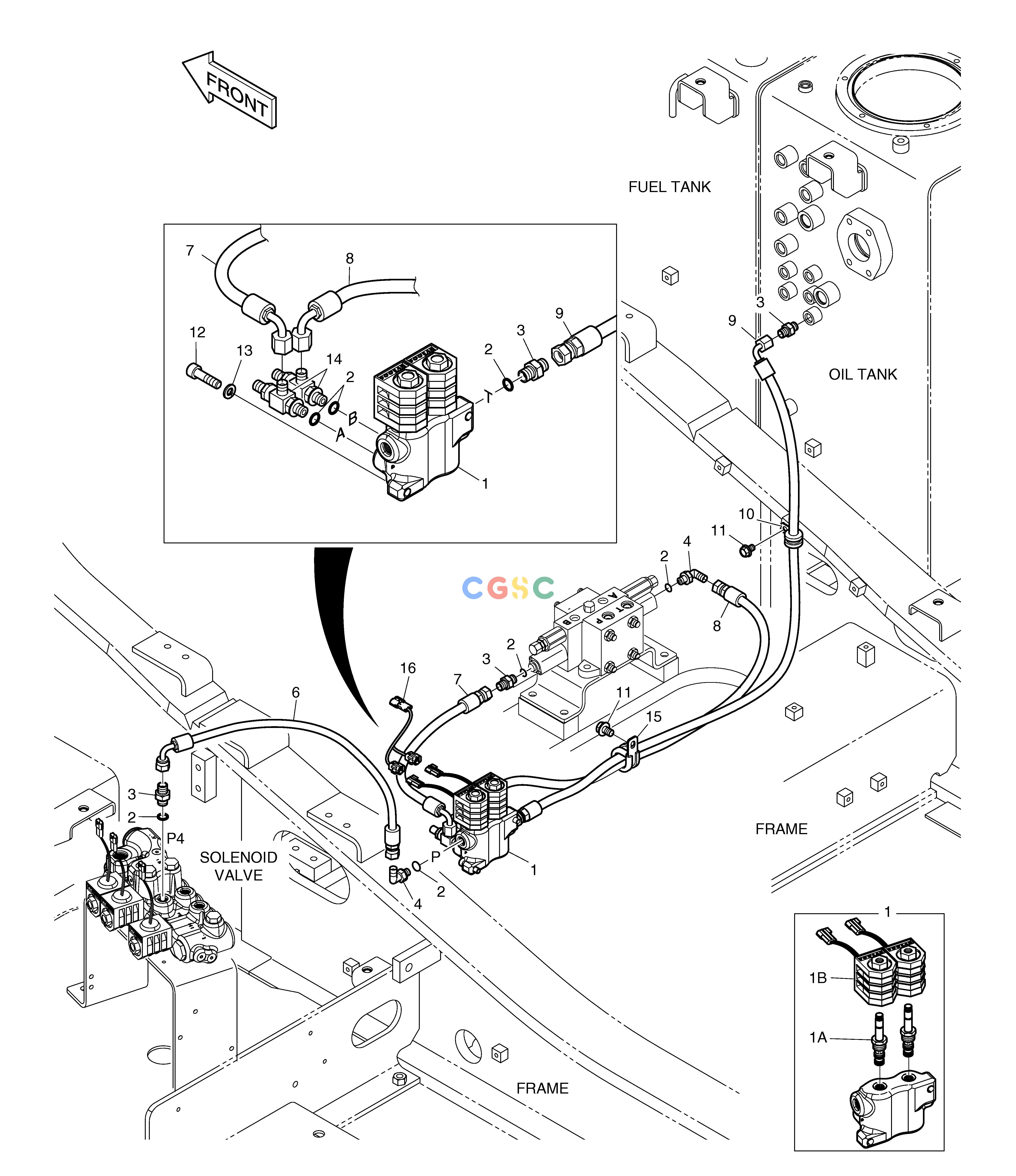斗山零件查询PILOT PIPING(1) - ROTATING DX225LC (S/N 5433~) Doosan parts catalog online
