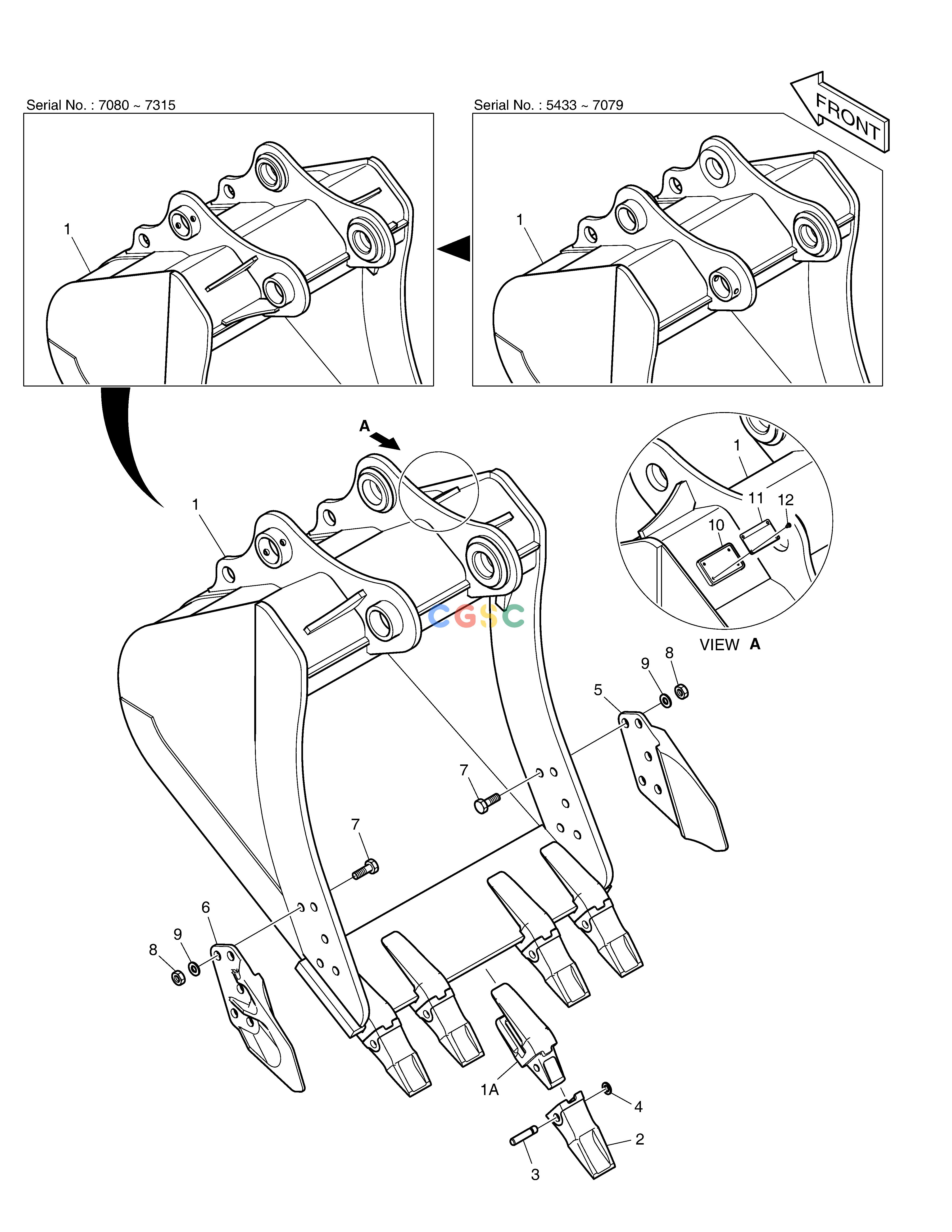 斗山零件查询BUCKET ASS'Y - 0.81m³ DX225LC (S/N 5433~) Doosan parts catalog online