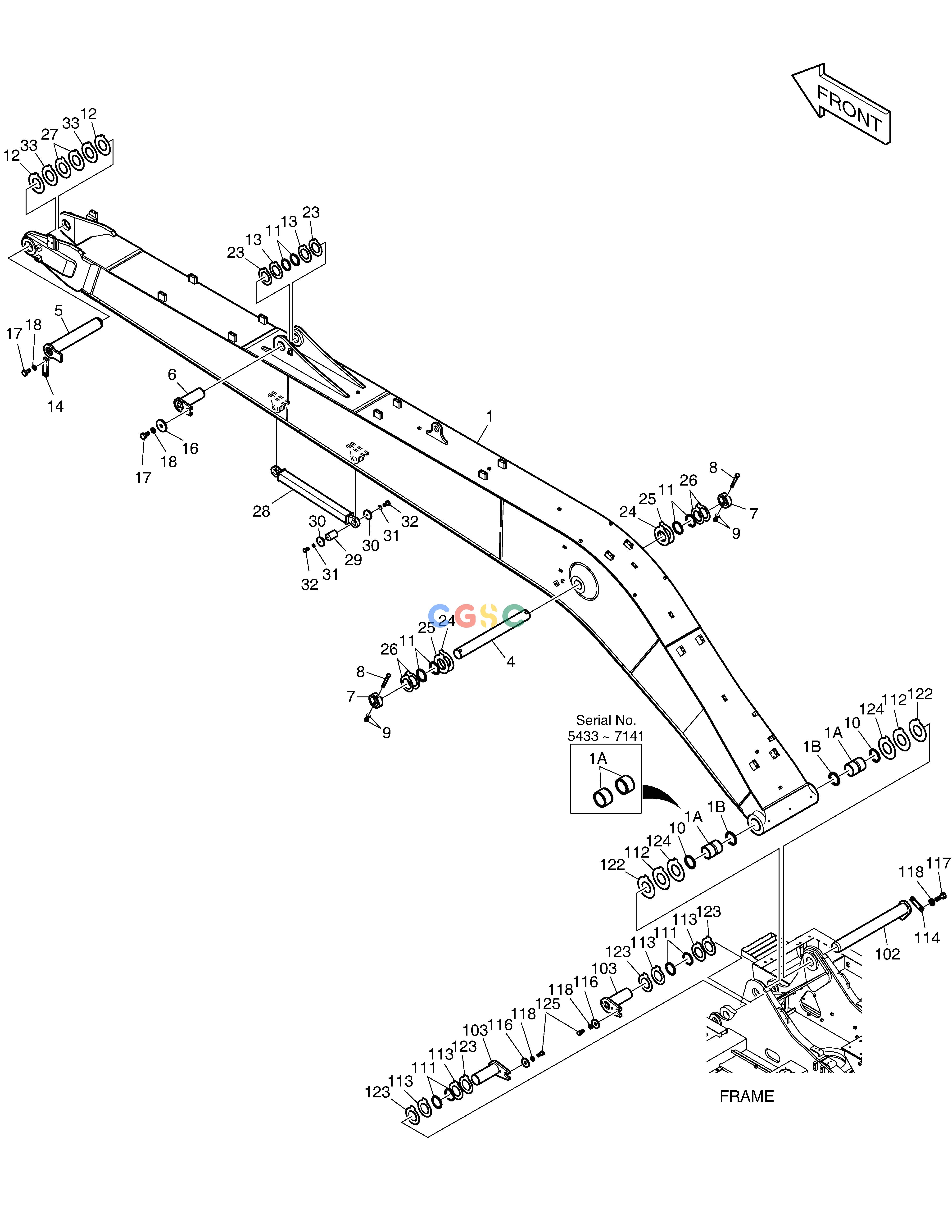 斗山零件查询BOOM - 8.5m DX225LC (S/N 5433~) Doosan parts catalog online