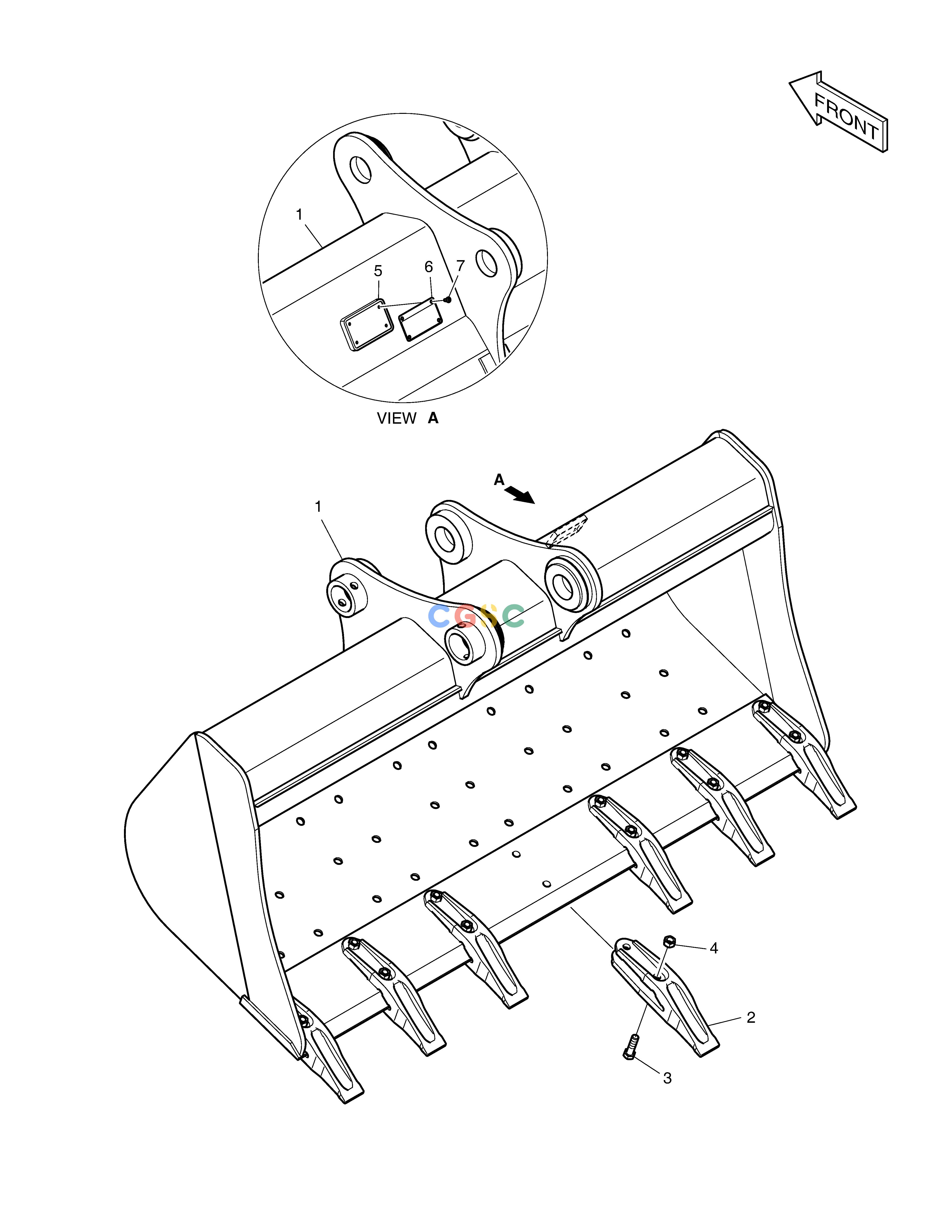 斗山零件查询BUCKET ASS'Y - 0.54m³ - DITCH CLEANING DX225LC (S/N 5433~) Doosan parts catalog online