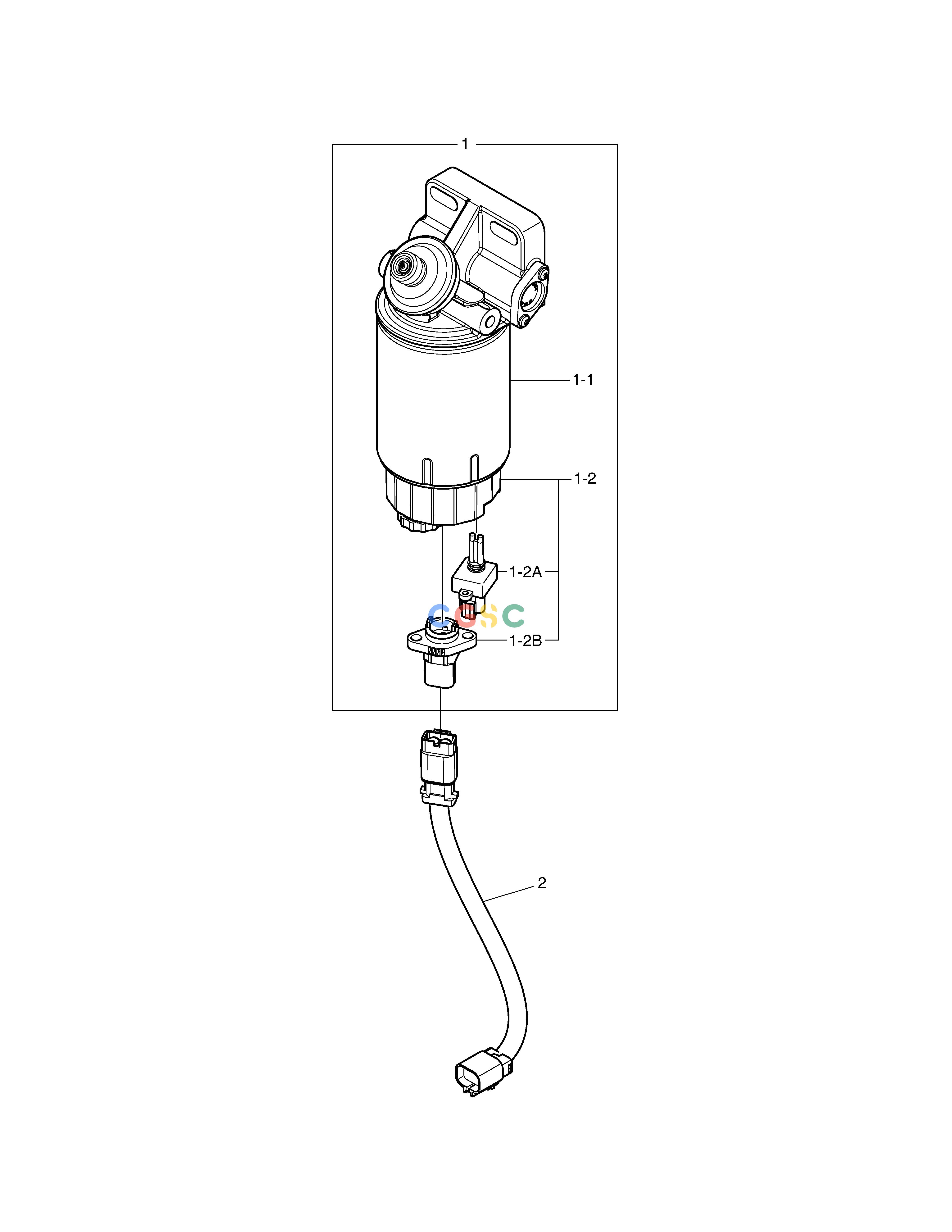 斗山零件查询FUEL FILTER - WITH BOWL HEATER DX225LC (S/N 5433~) Doosan parts catalog online