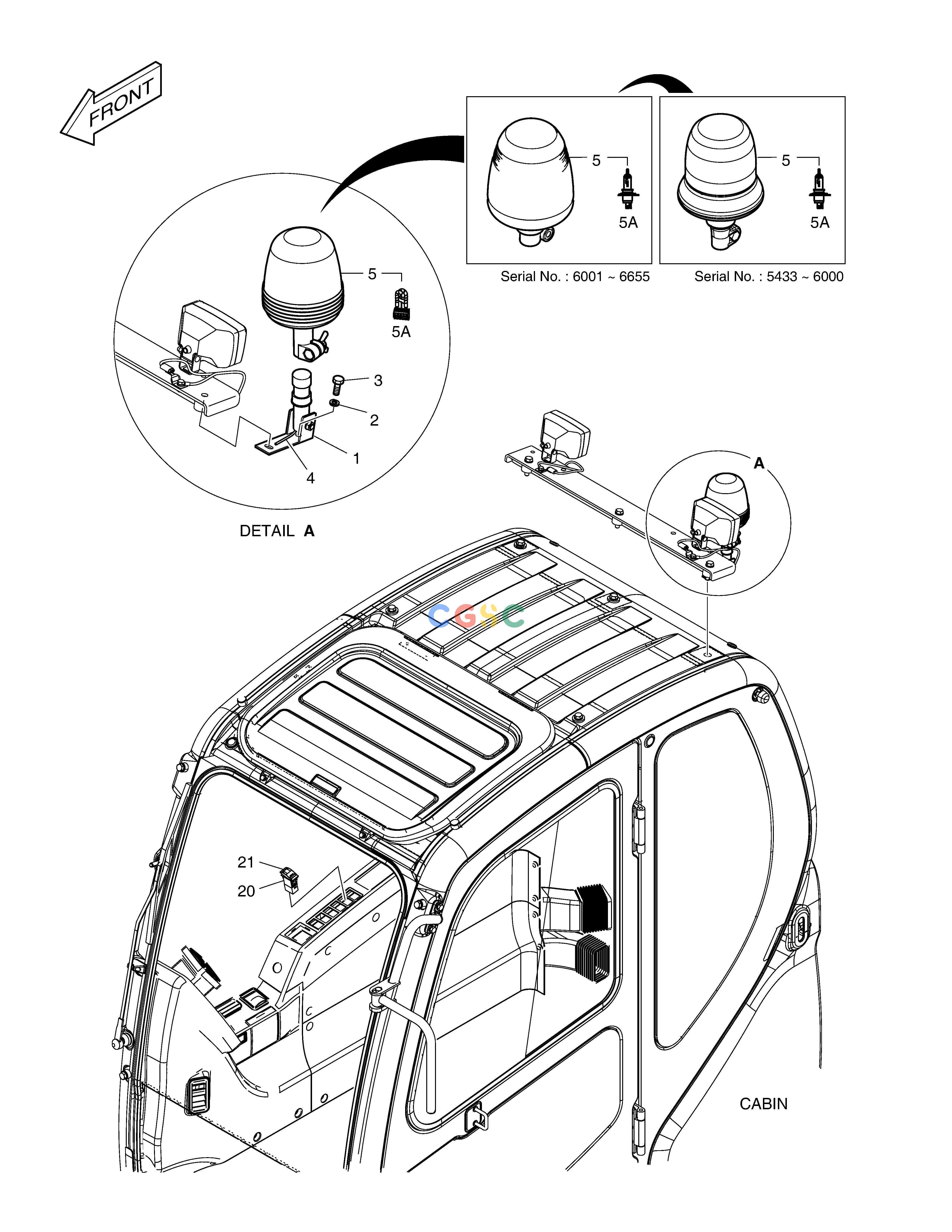 斗山零件查询ROTATING BEACON DX225LC (S/N 5433~) Doosan parts catalog online