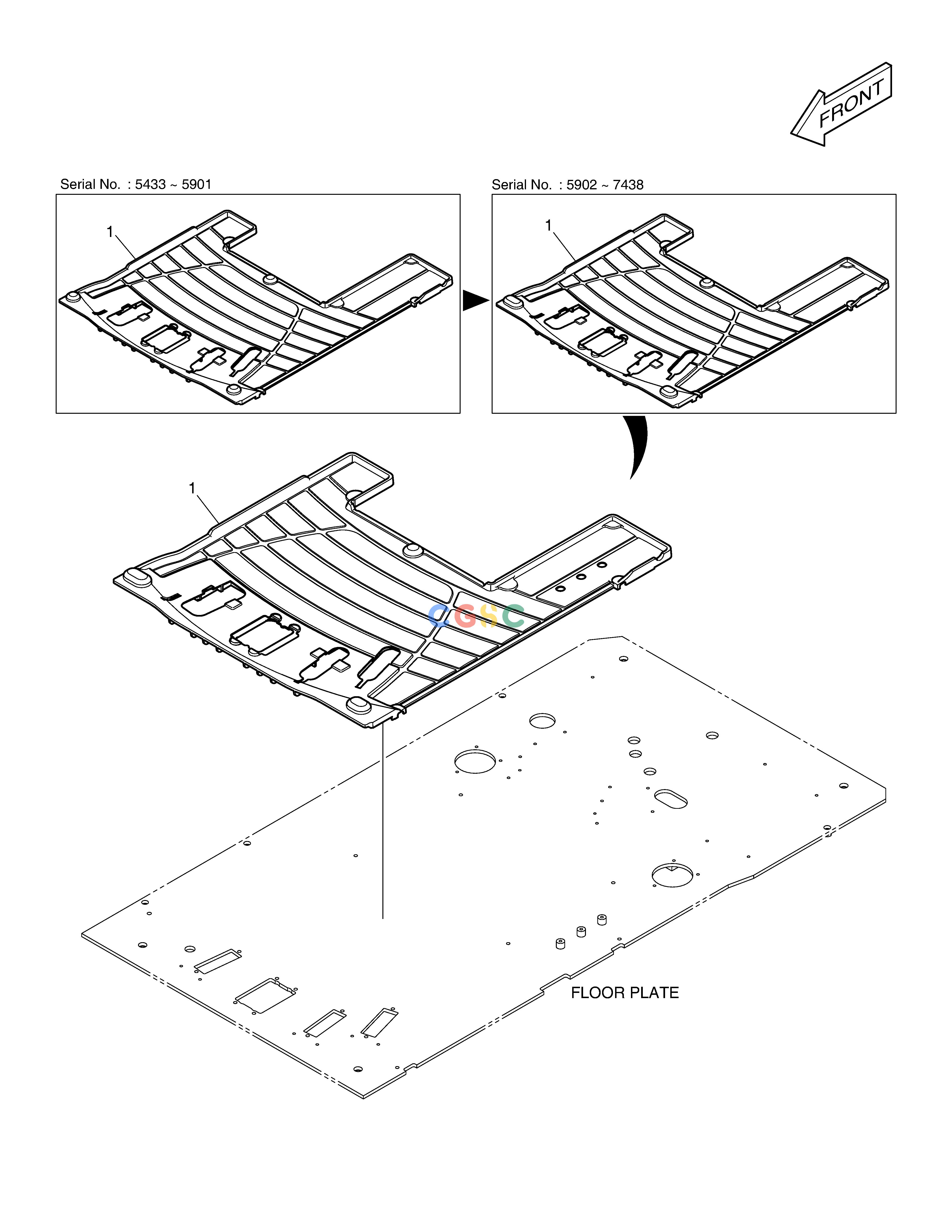 斗山零件查询FLOOR MAT - THREE PEDAL DX225LC (S/N 5433~) Doosan parts catalog online