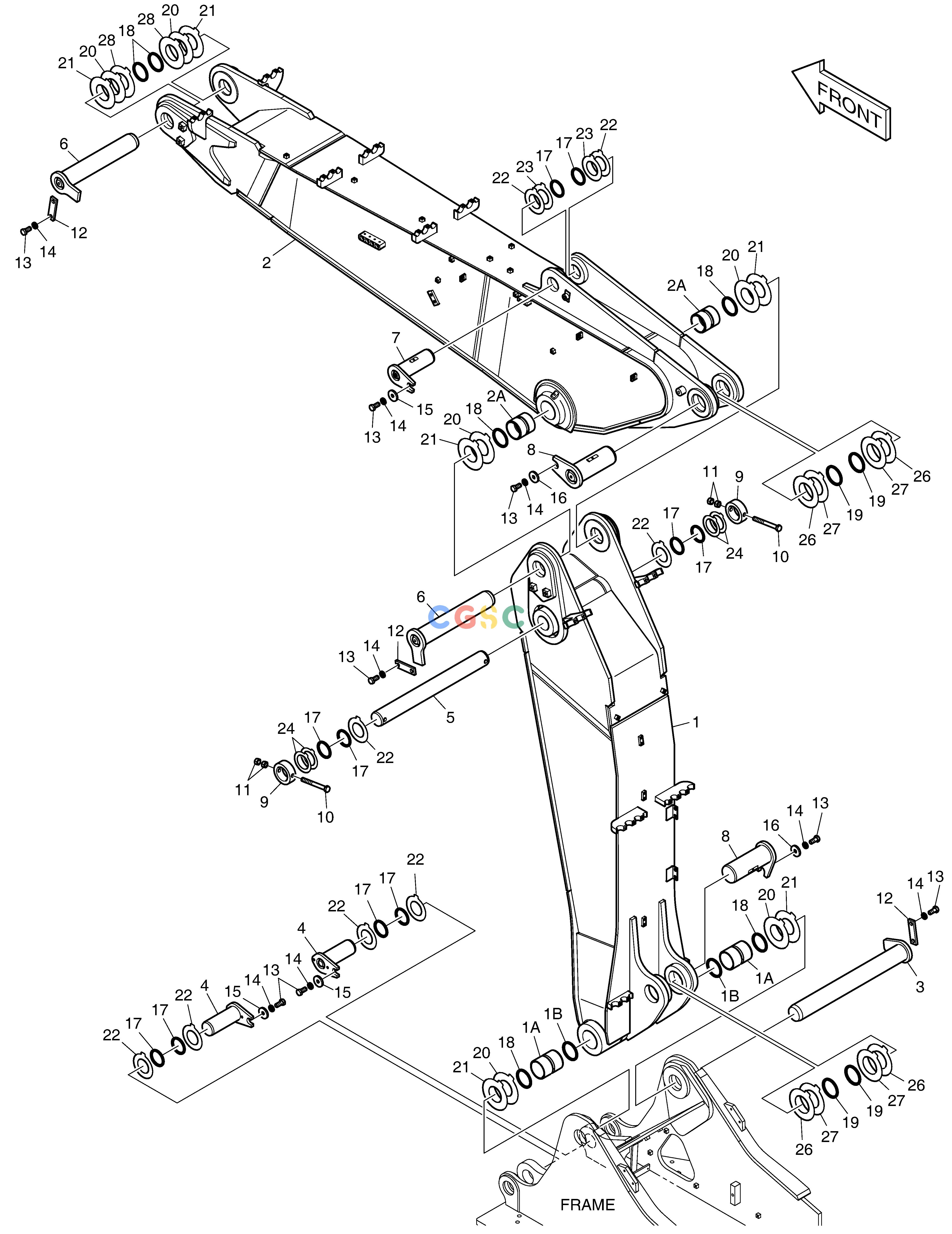 斗山零件查询ARTI.BOOM DX225LC (S/N 5433~) Doosan parts catalog online